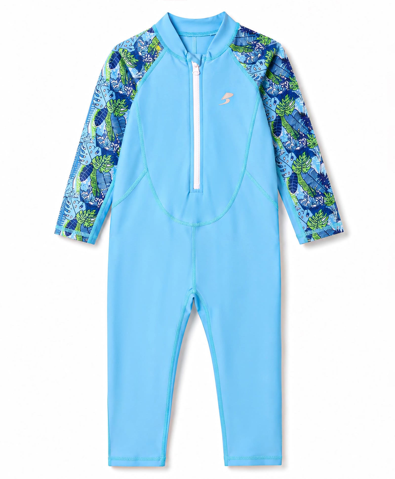 Bosky Swimwear Raglan Full Sleeves Sea Life Printed Legged Swimsuit - Light Blue-picture-33