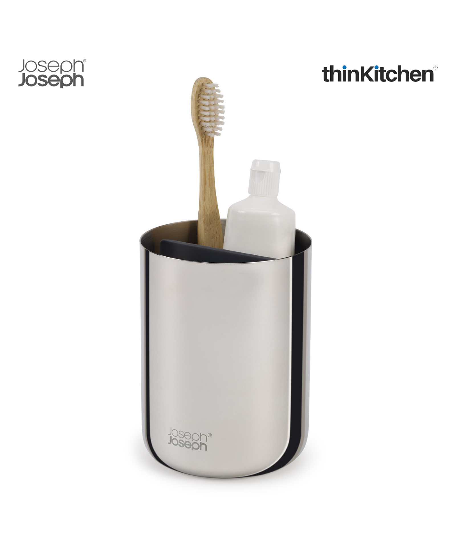 Joseph Joseph EasyStore Luxe Stainless-steel Toothbrush Caddy-picture-10
