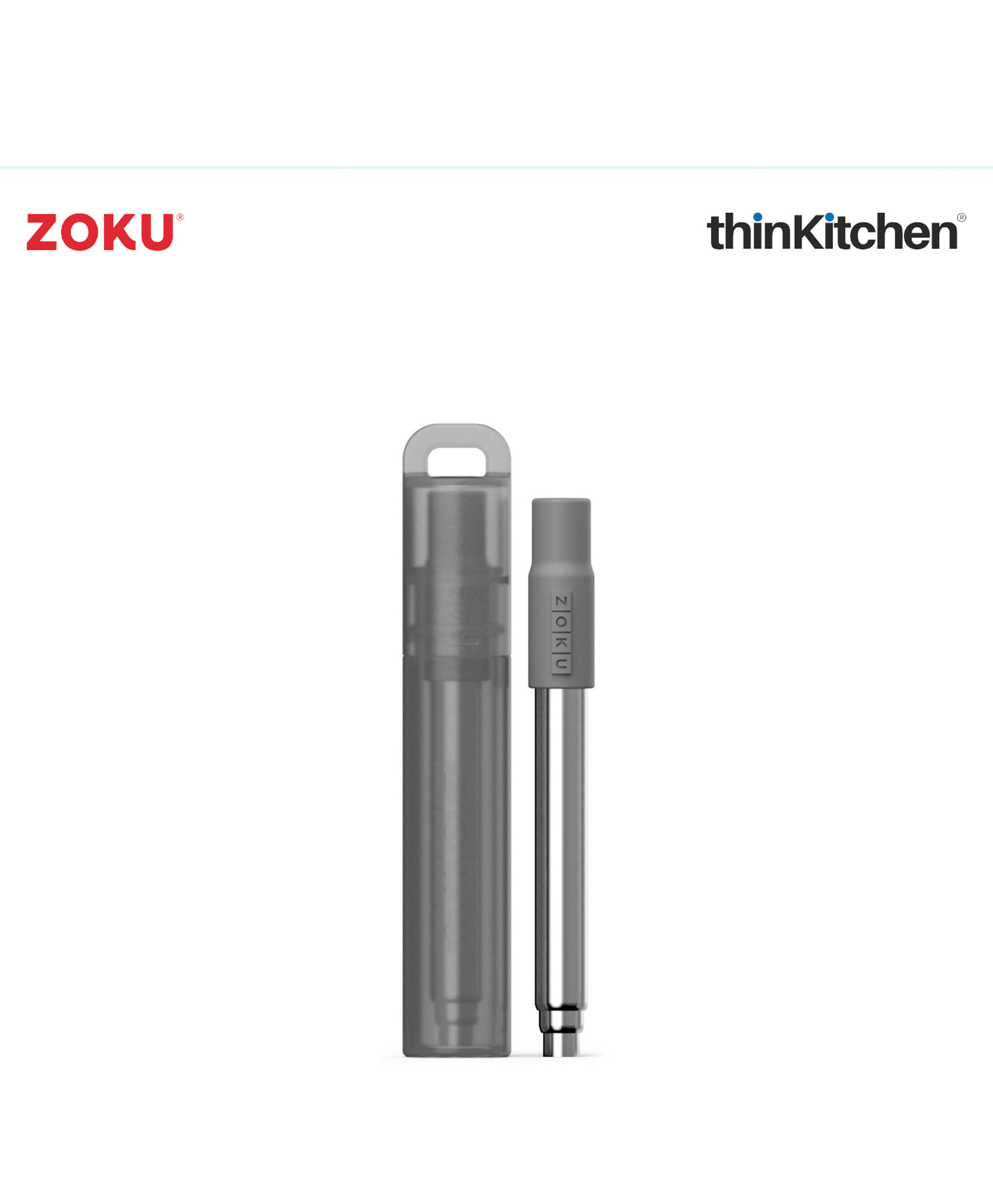 Zoku Reusable Collapsible Pocket Stainless Steel Straw for Water Bottles, Sippers, & Tumbler Cups - Grey | Eco-Friendly, Compact Travel Straw for Office, Kids, Adults-image-18