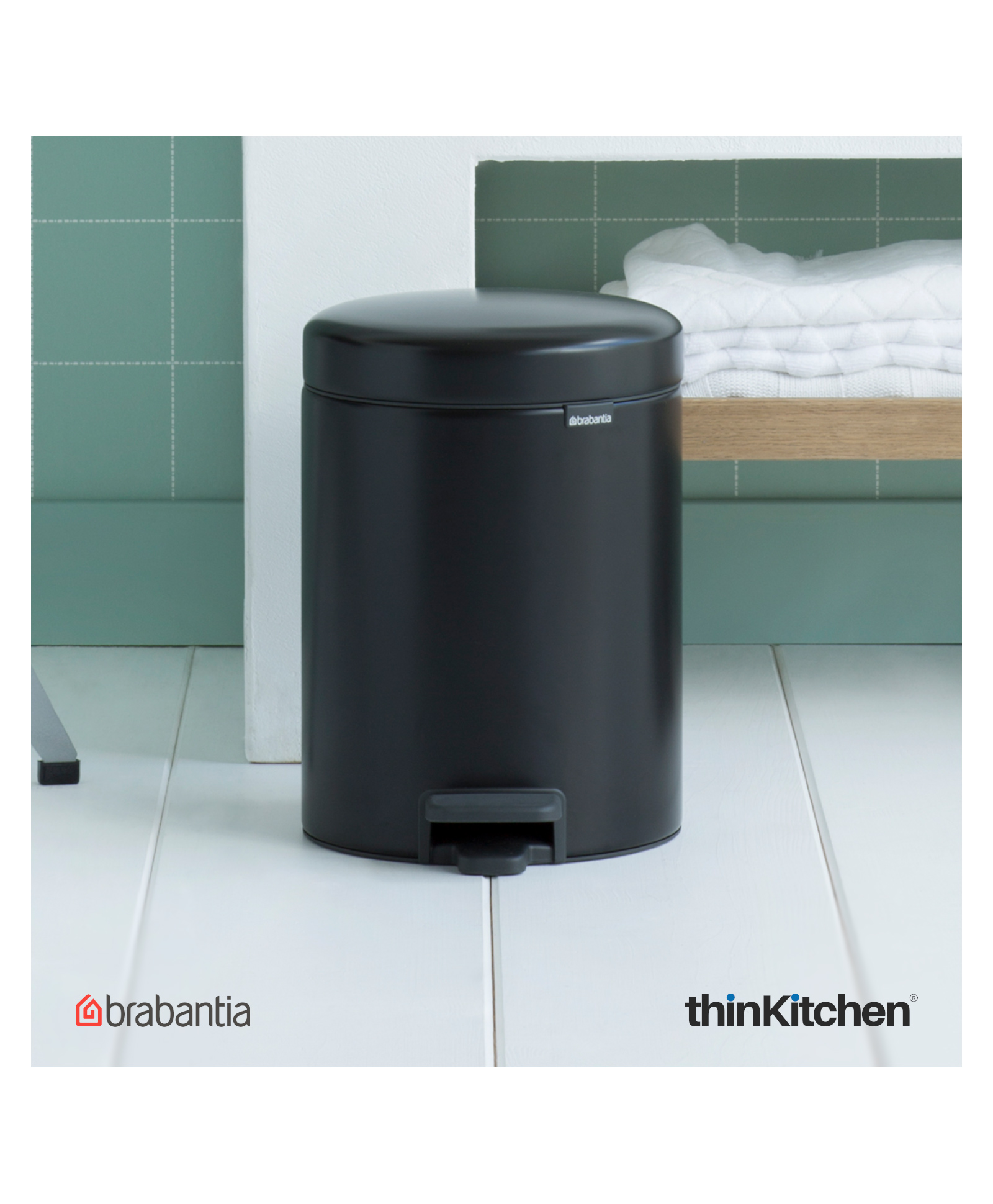 Brabantia NewIcon Pedal Bin, 5 litre, Matt Black-picture-18