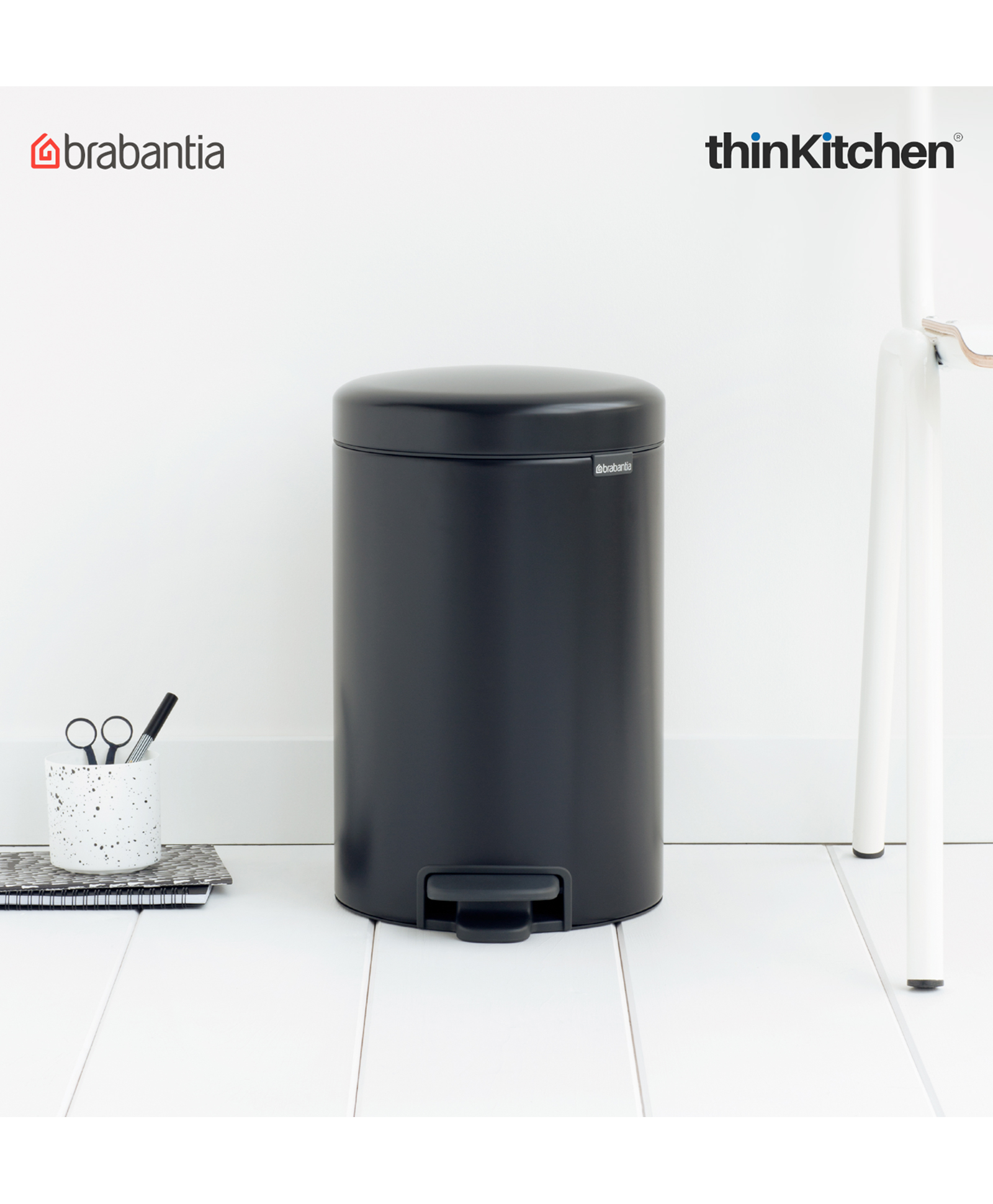 Brabantia NewIcon Pedal Bin, 12 litre, Plastic Bucket-image-32