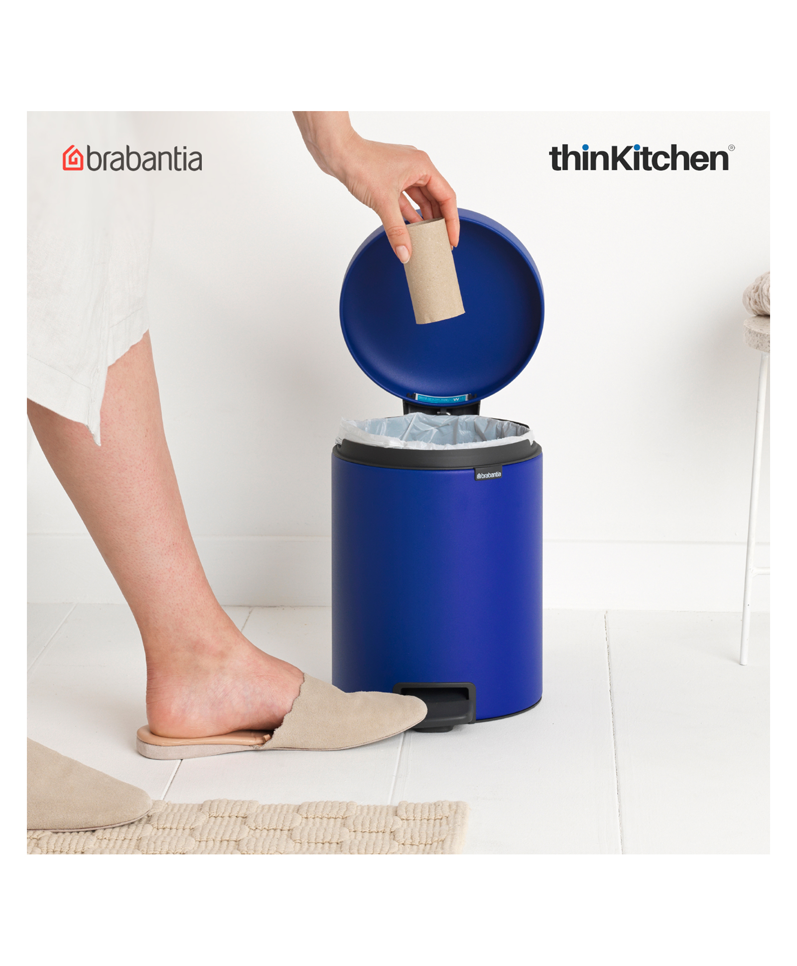 Brabantia NewIcon Pedal Bin, 5 litre, Powerful Blue-picture-14