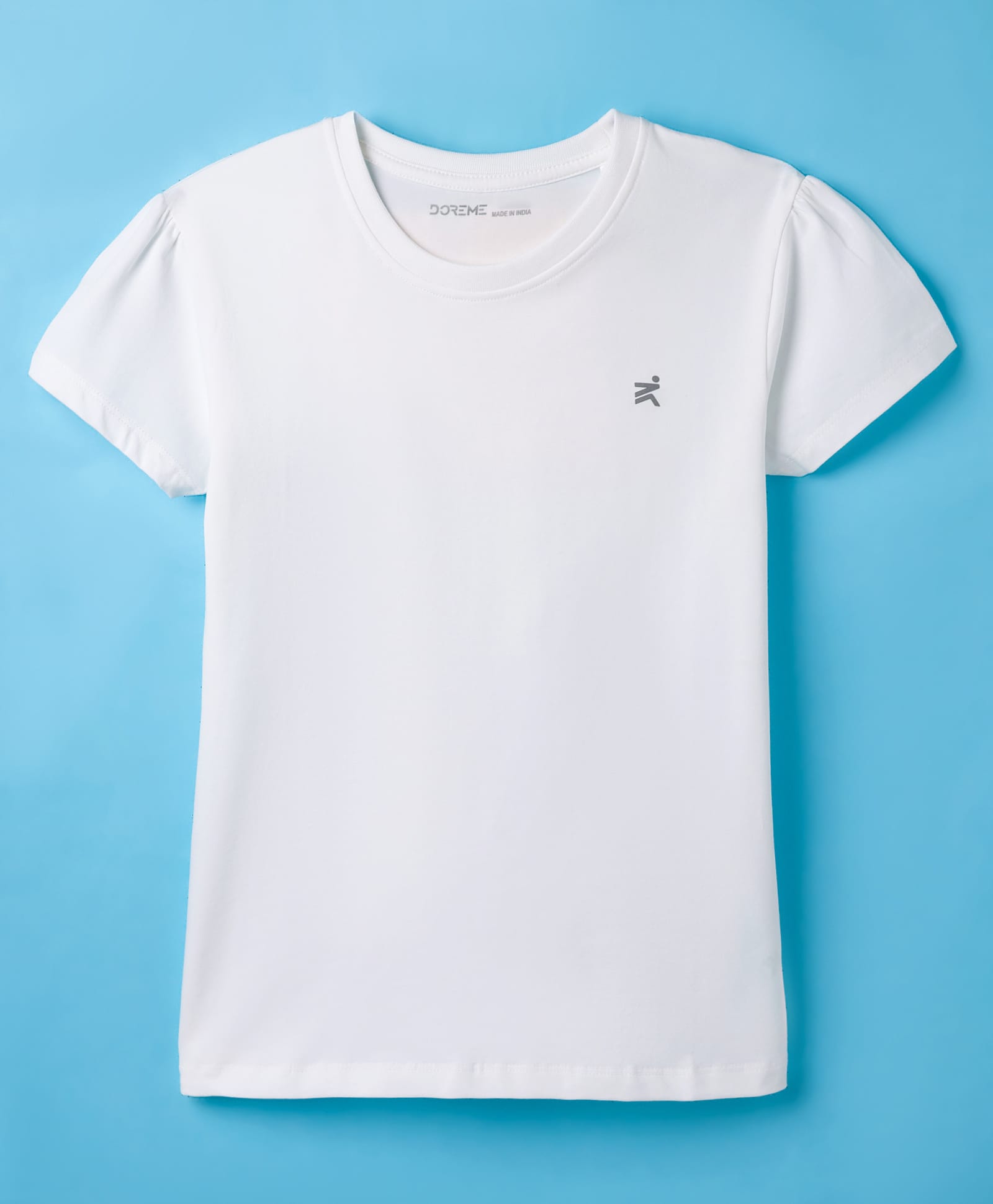Doreme Single Jersey Knit Half Sleeves Solid Color T-Shirt - White-image-25