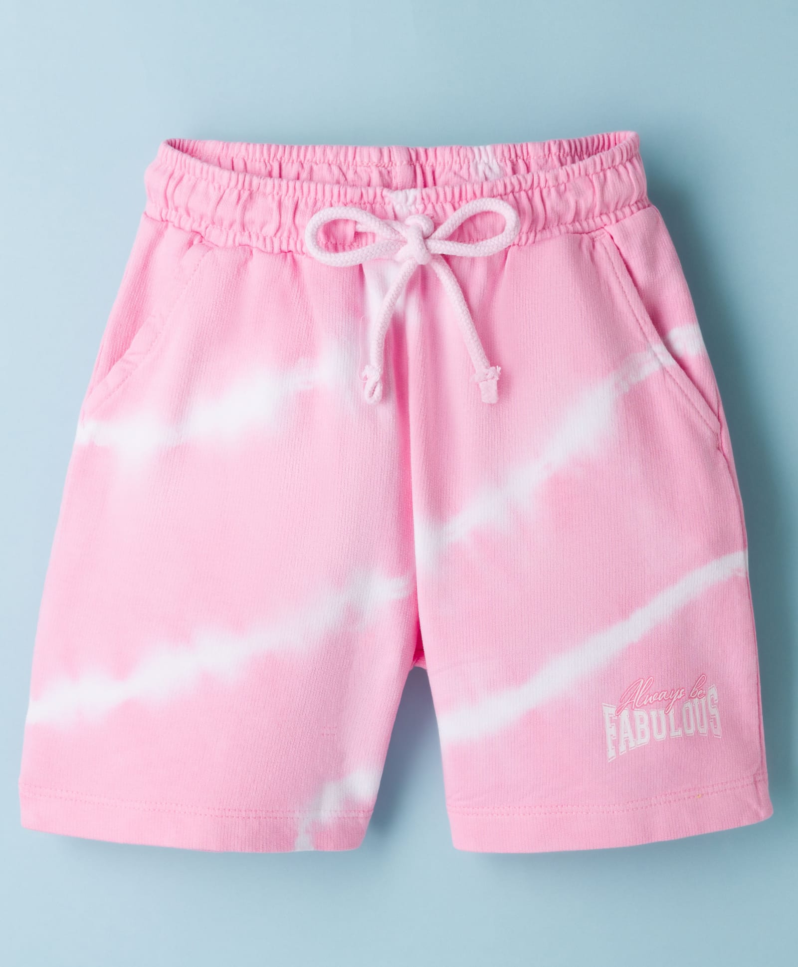 Pine Kids 100% Cotton Knit Text Printed Shorts - Pink-image-20