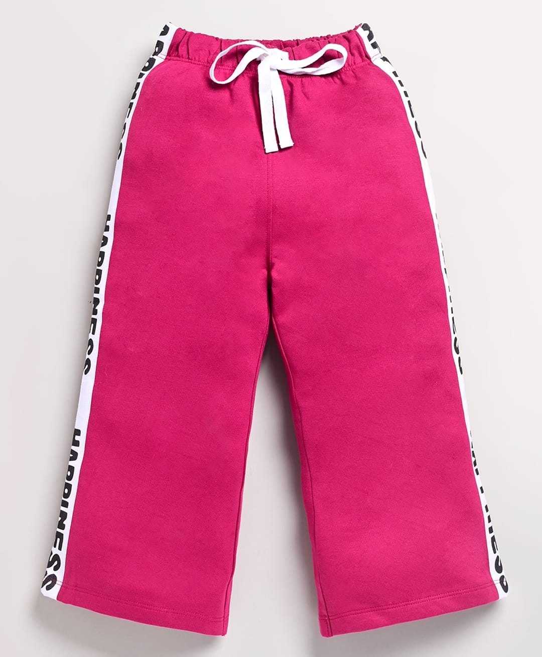 DEAR TO DAD Cotton Knit Side Tape Detailed Typography Printed Pant - Dark Pink-picture-12