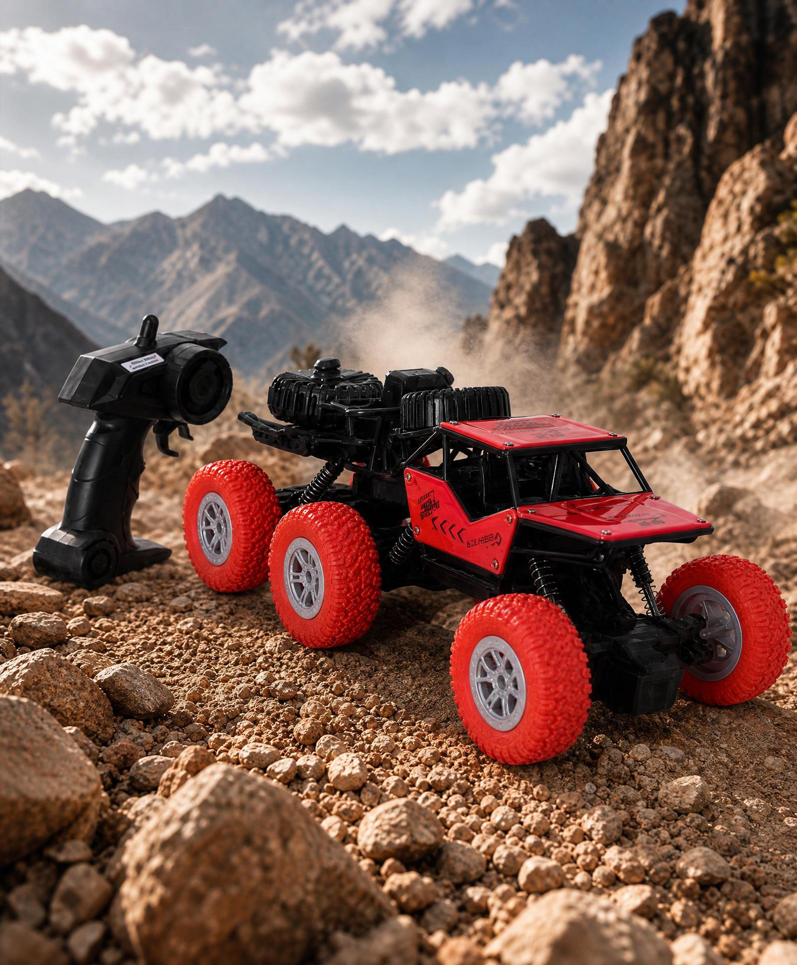 Babyhug Off Roader RC Car with Mist Smoke Spray - Red| 6-Wheel Drive System| Monster Car Designed for All Terrain| 2.4 GHz Long Range Remote| Type-C Charging| Best Gift for 4+ Year Kids-image-31