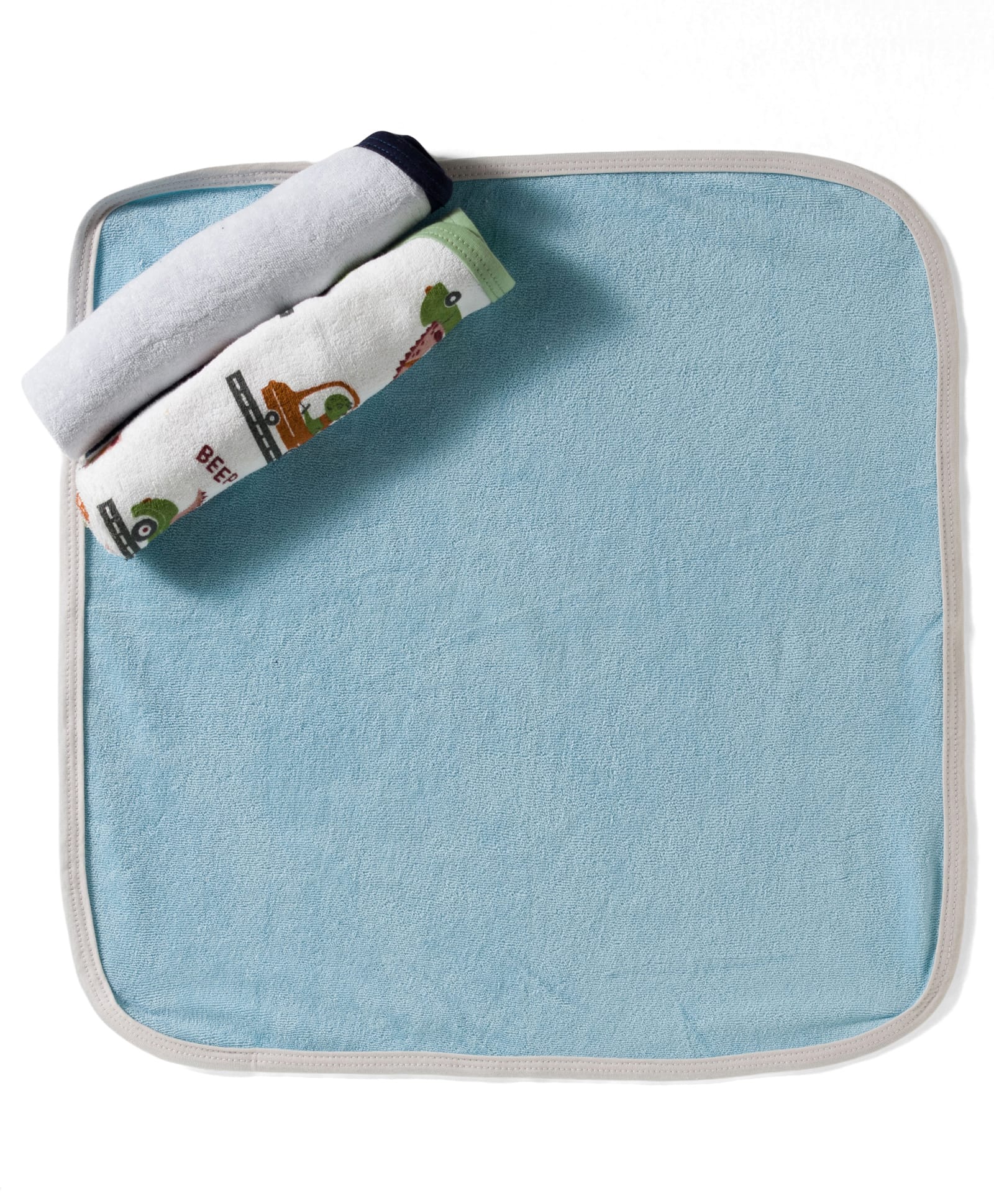 OHMS Terry Knit Dino Printed Towels Pack of 3 L 40 x B 38.5 cm - Multicolor-picture-11