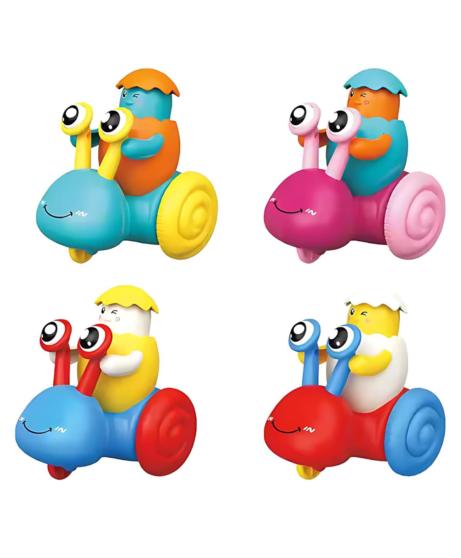 Crackles Press & Go Snail Toy with Cracked Egg Chick Press High-Quality Push and Go Animal Toy for Babies & Toddlers Cartoon Style Mini Car Multicolor-picture-25