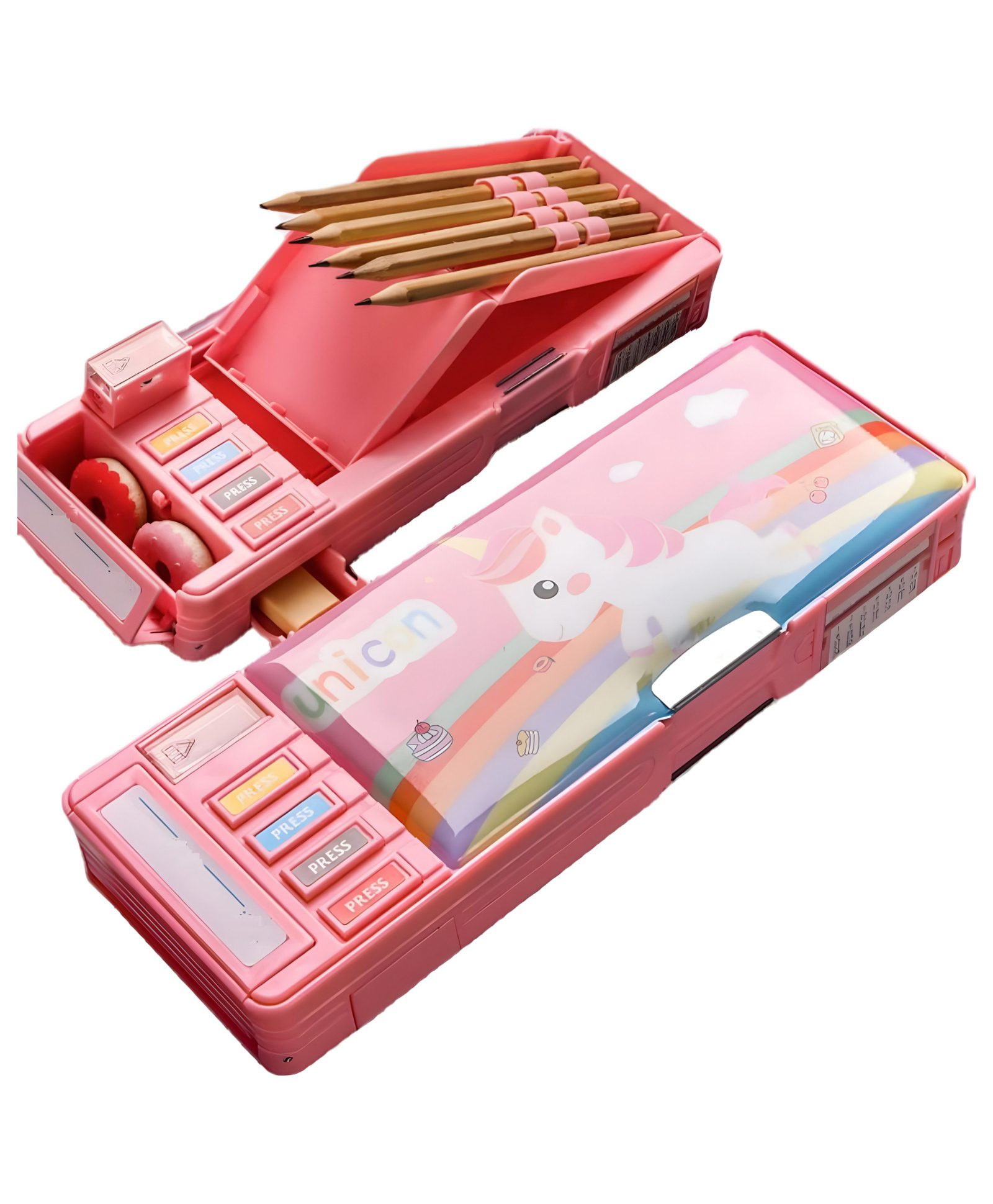 SCHOOLISH Multifunctional Compass Box for Kids | Magnetic Pencil Case with Large Storage Pack of 1- Color May Vary-image-3