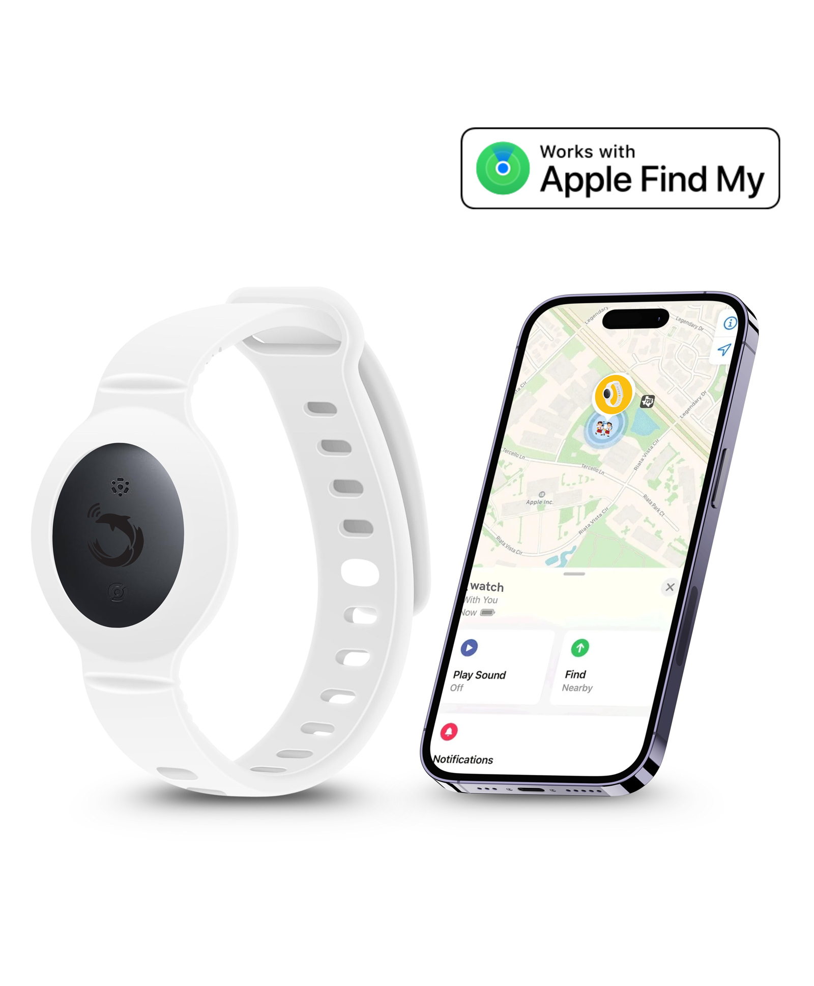 tag8 Kids Wristband with Built-In GPS Tracker, Adjustable Anti-Lost Bracelet for Toddlers, Children & Elders, Soft Protective Watch-Style Band, Compatible Only with iOS Devices - White-image-17