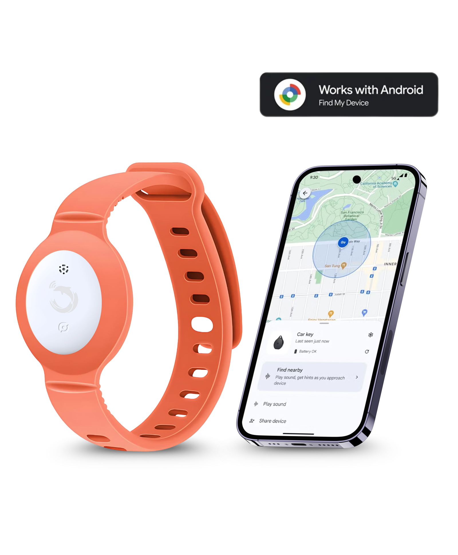 tag8 Kids Wristband with Built-In GPS Tracker, Adjustable Anti-Lost Bracelet for Toddlers, Children & Elders, Soft Protective Watch-Style Band, Compatible Only with Android Devices - Orange-picture-45