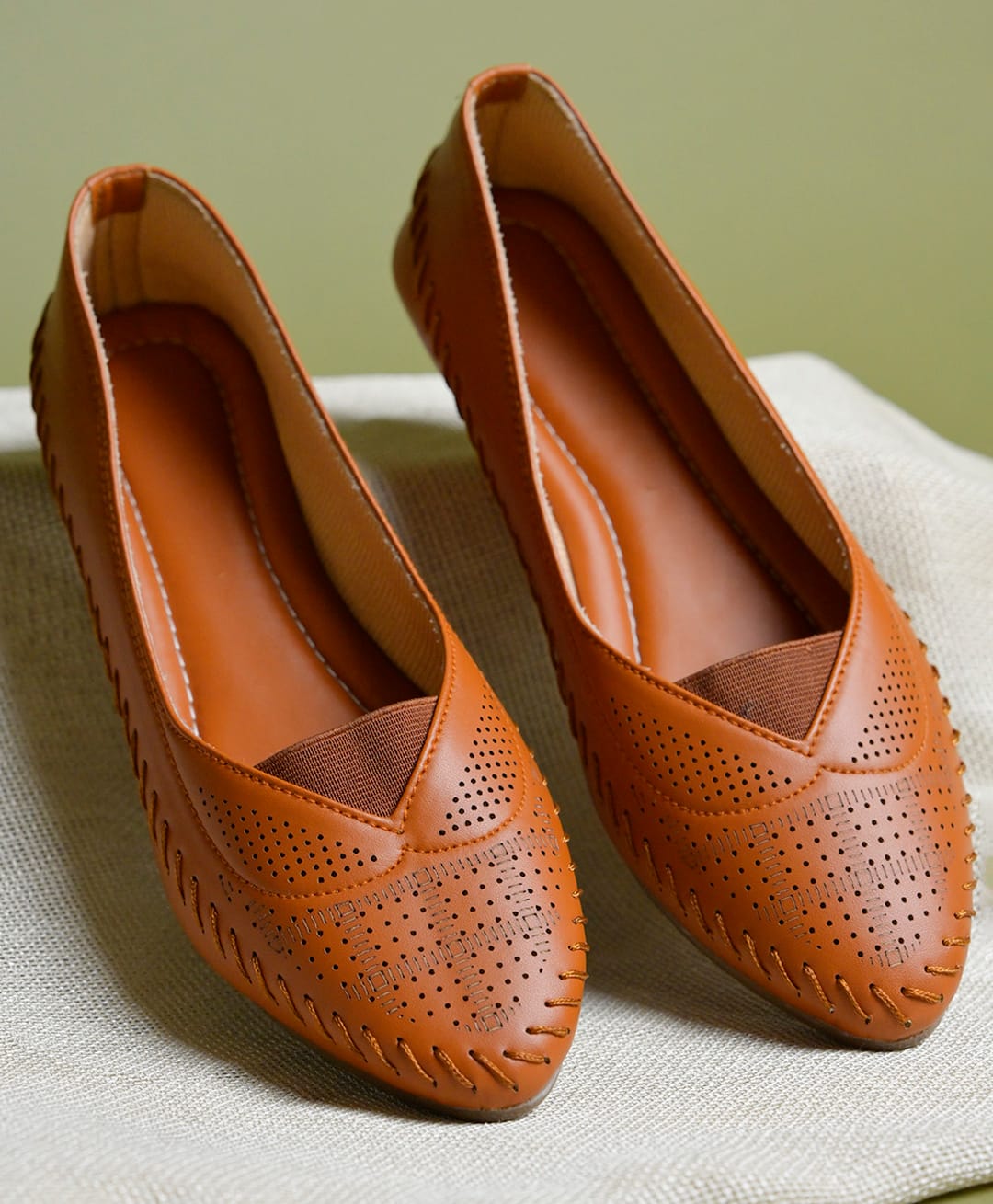 Shoetopia Abstract Designed Loafers - Tan-image-1