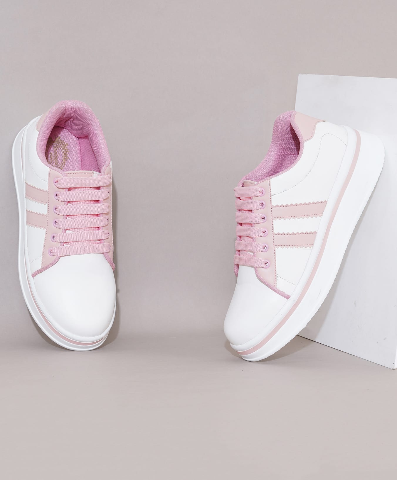 Shoetopia Colour Blocked Sneakers - Pink-image-34