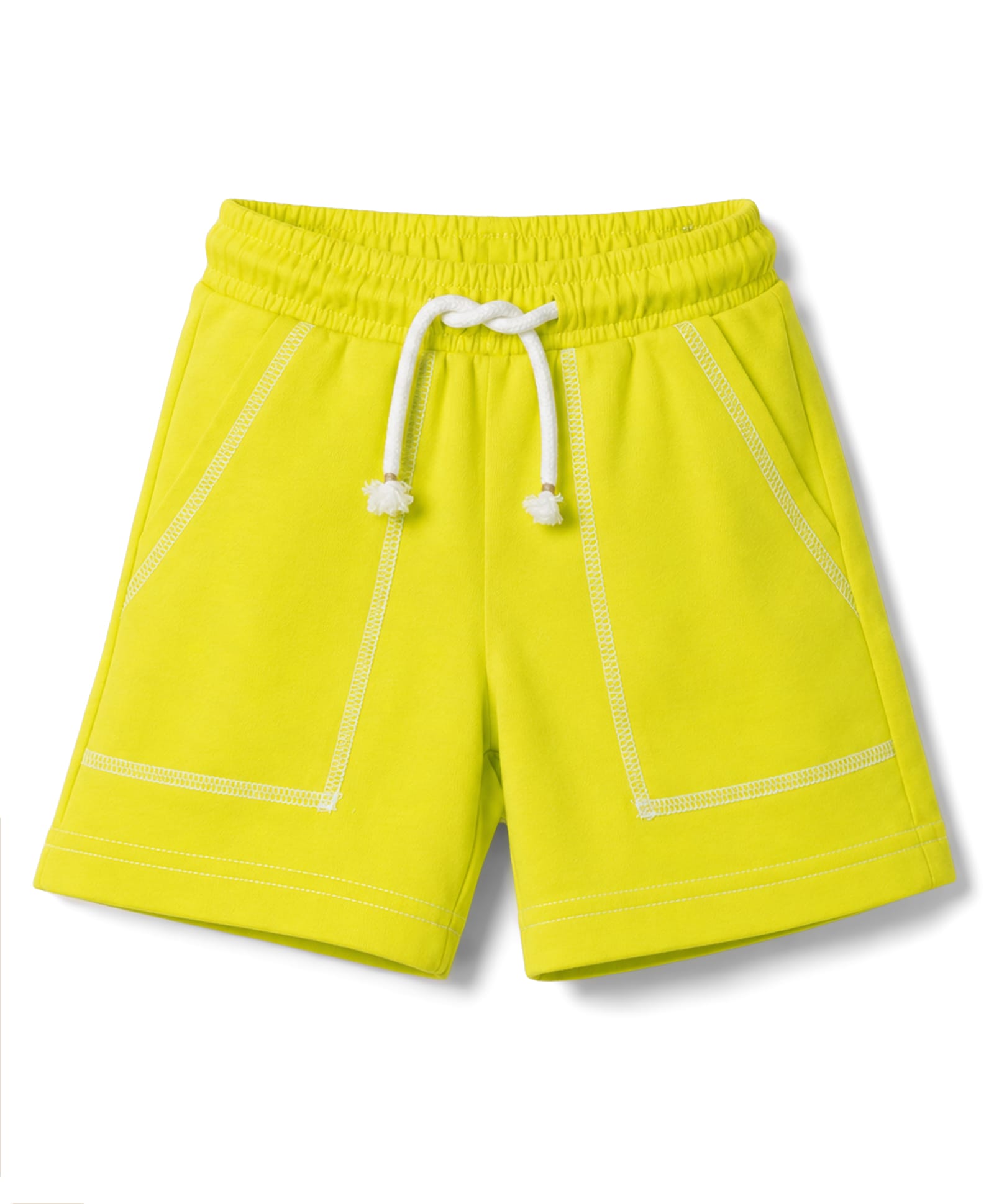 UCB Cotton Knit Knee Length Solid Colour Shorts - Limegreen-picture-32