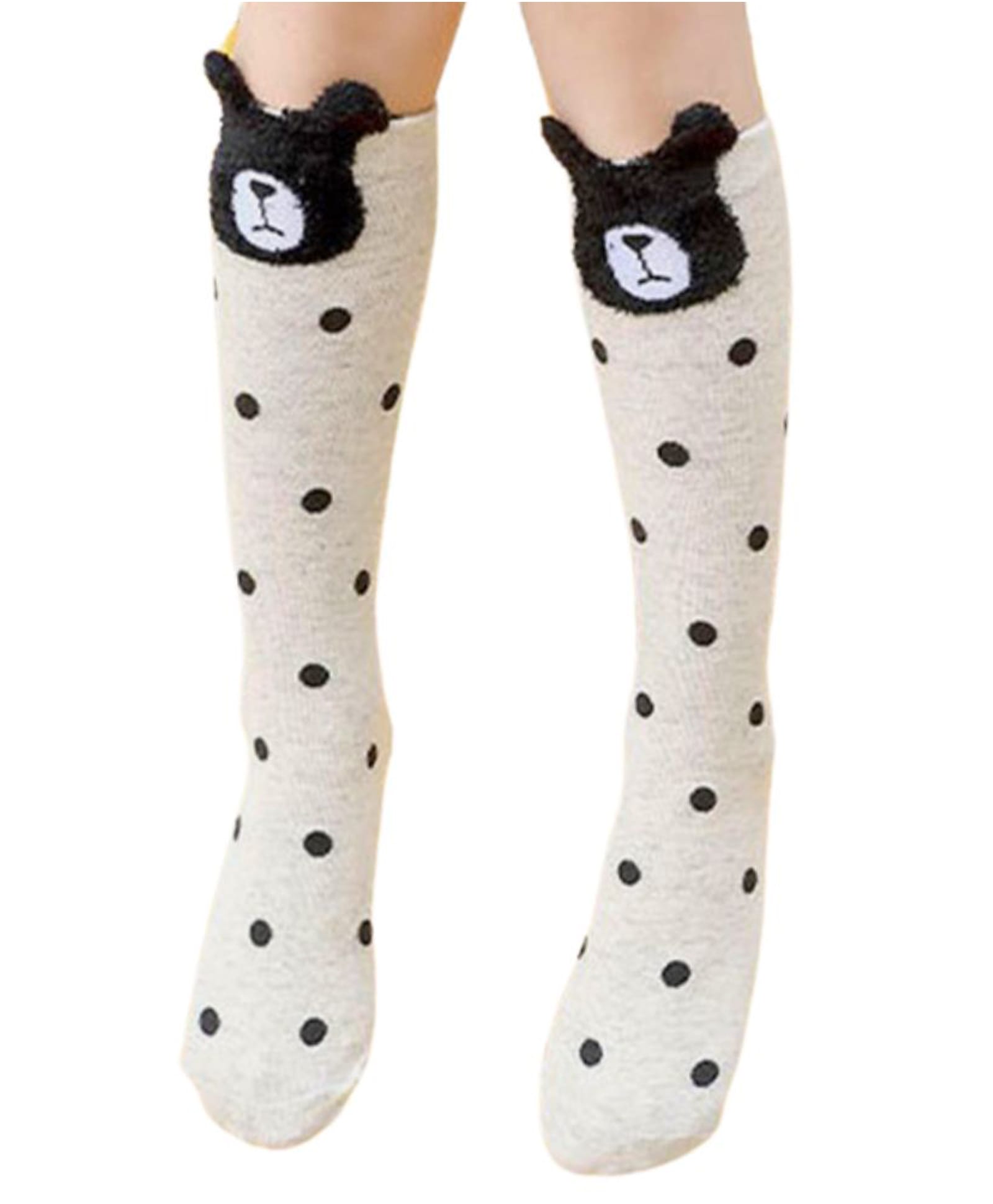 Neska Moda Cotton Elastane Knit Animal & Polka Dots Designed Socks - Grey-picture-26