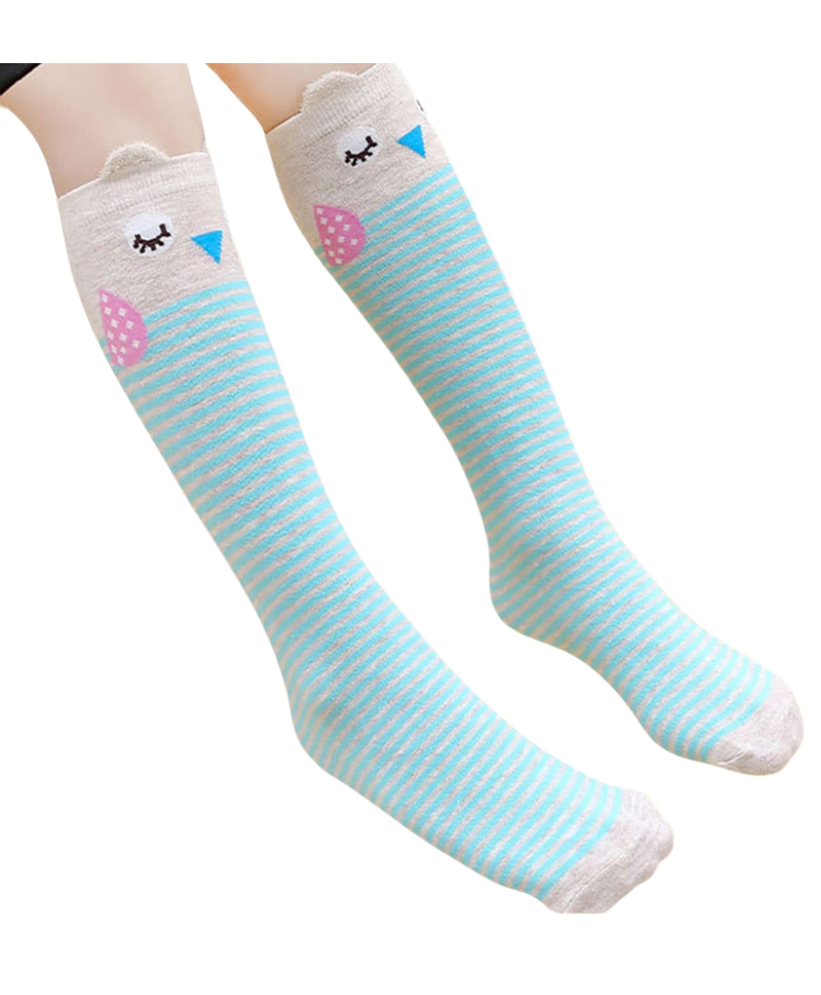 Neska Moda Bird Printed Socks - Pink & Blue-image-27