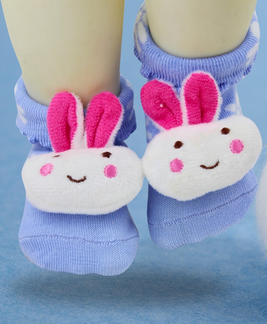 Neska Moda Bunny Applique Detailed Socks - Blue & White-picture-13