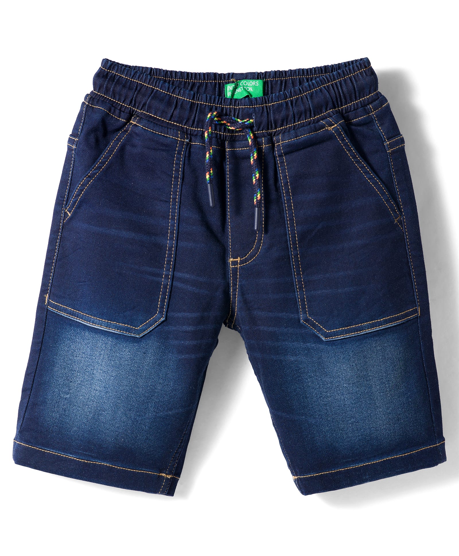 UCB Woven Knee Length Denim Shorts - Blue-picture-3