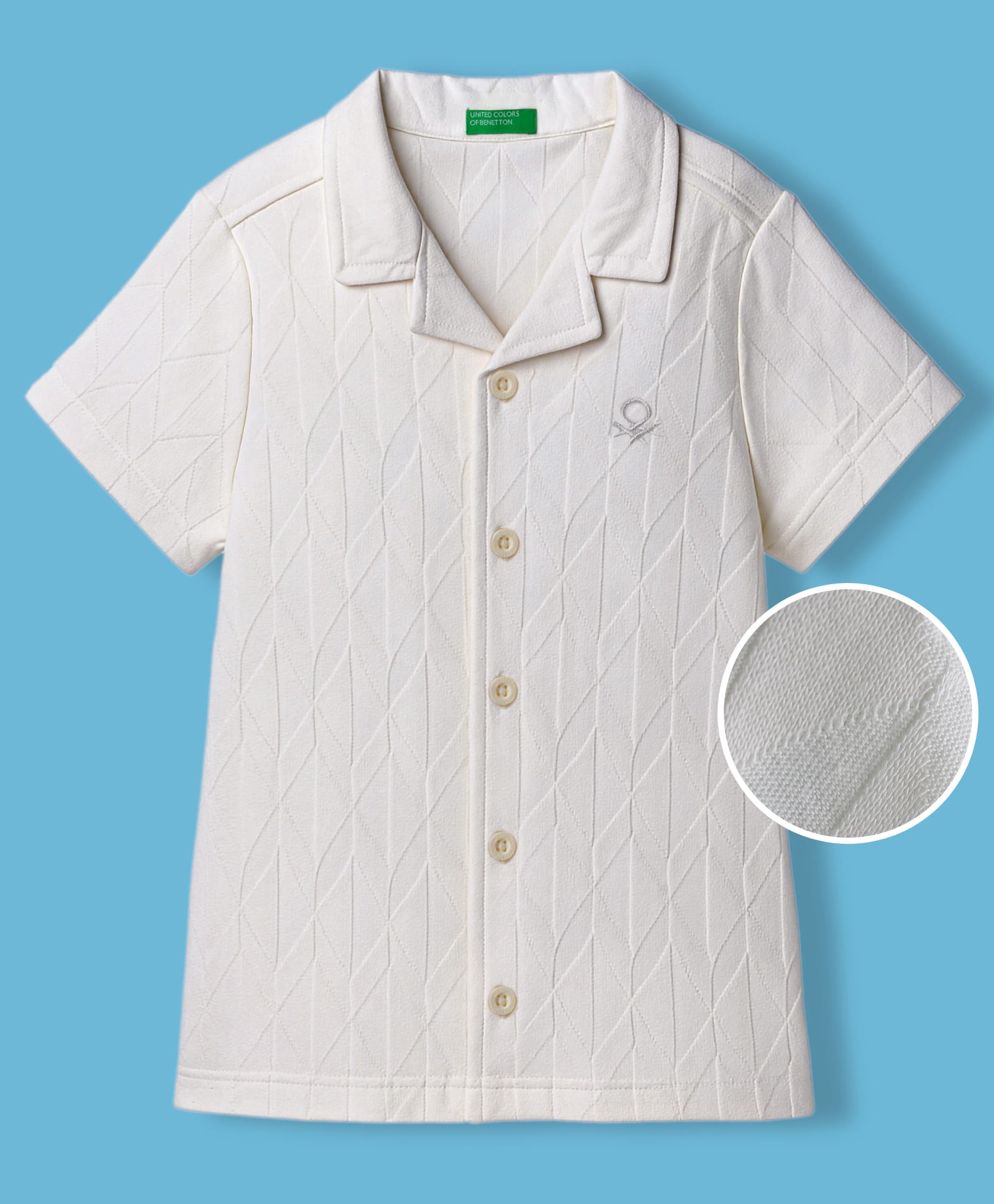 UCB Woven Full Sleeves Printed Jacquard Shirt - Off White-picture-42