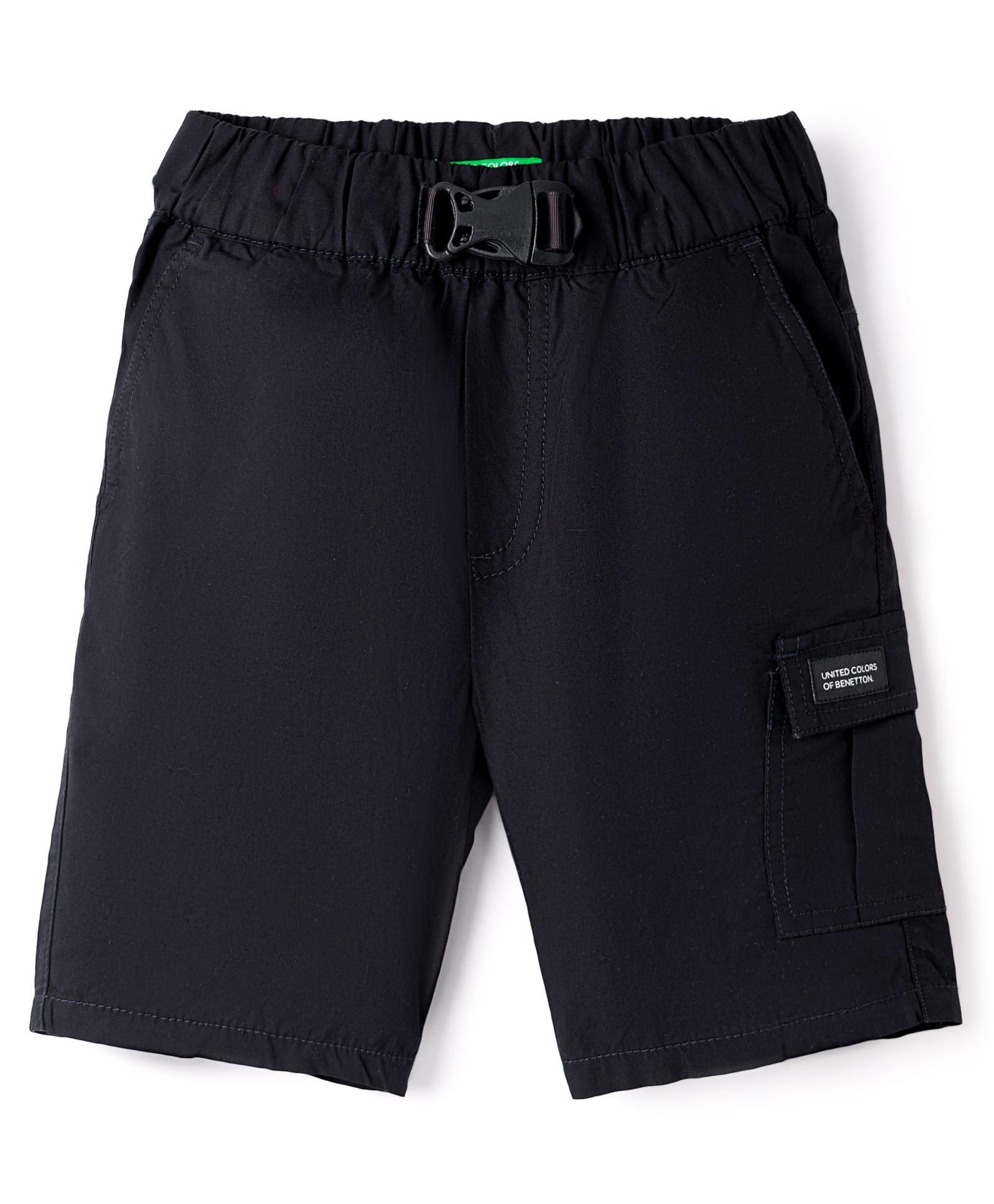 UCB Cotton Woven Knee Length Solid Shorts - Black-picture-19