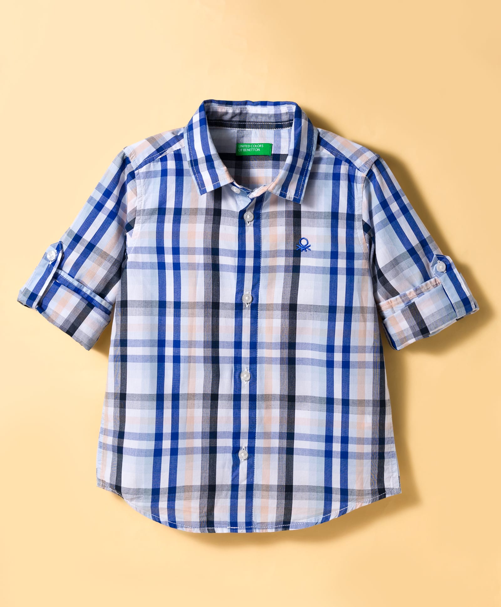 UCB Cotton Woven Full Sleeves Checks Shirt - Blue-picture-19