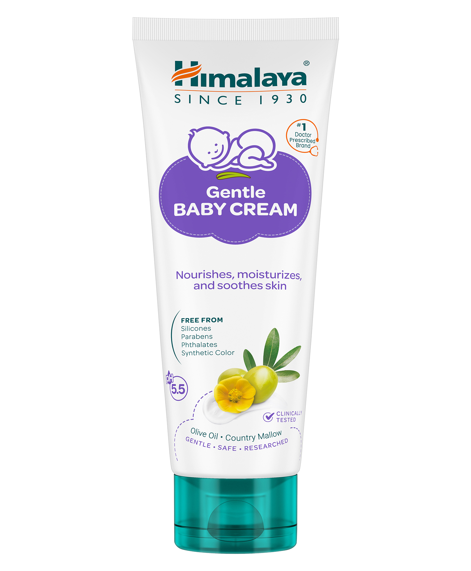 Himalaya Babycare Gentle Baby Cream 100ml | No.1 Doctor-Prescribed Brand | Nourishes & Extra Soft Skin | pH 5.5 Formulation | Safe for Newborns