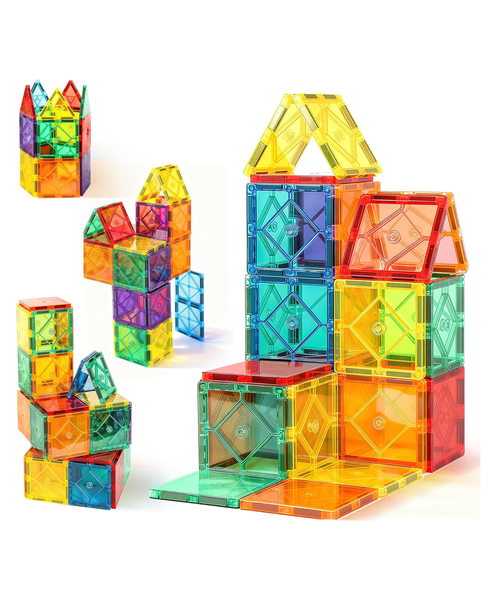 FUNVERSE Magnetic Tiles for Kids, Magnetic Building Blocks for Kids 3 4 5 6 7 8 Years, Educational Learning Toys for 2 3 4 5 Year, Magnetic Toys for Kids, Learning Educational Brain Toys - 40Pcs