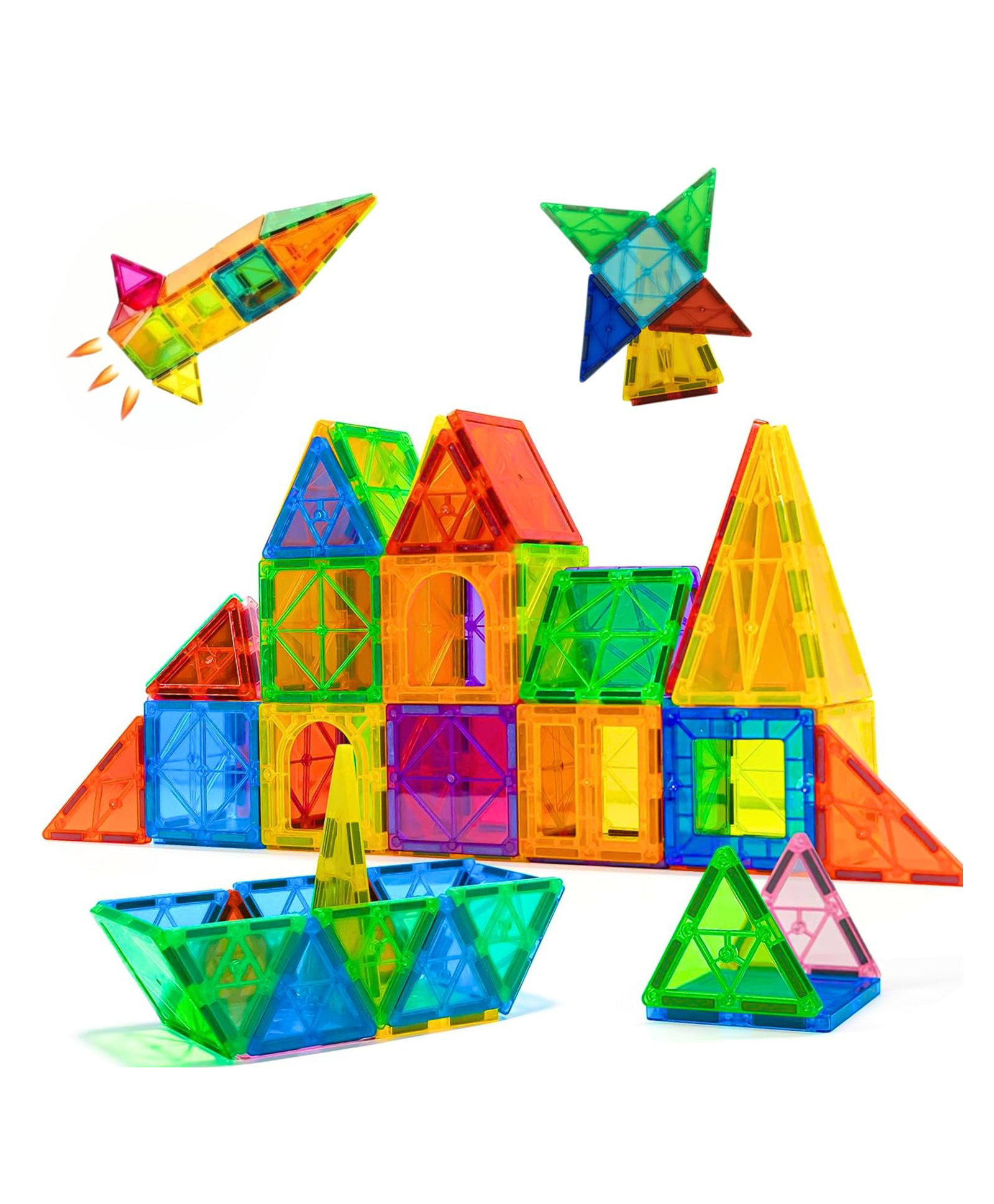 FUNVERSE Magnetic Tiles for Kids, Magnetic Building Blocks for Kids 3 4 5 6 7 8 Years, Educational Learning Toys for 2 3 4 5 Year, Magnetic Toys for Kids, Learning Educational Brain Toys - 28Pcs-picture-10