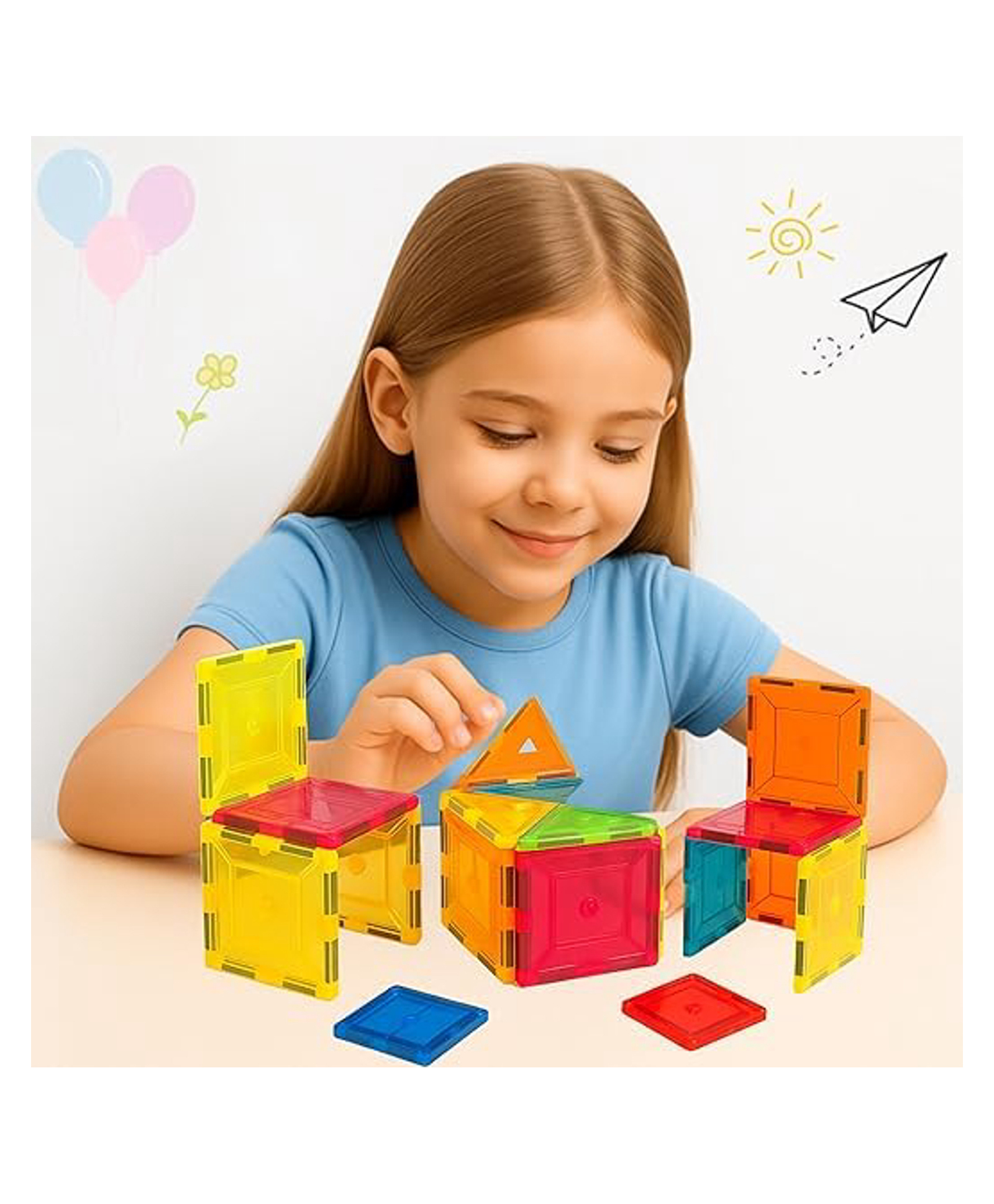 FUNVERSE Magnetic Tiles for Kids, Magnetic Building Blocks for Kids 3 4 5 6 7 8 Years, Educational Learning Toys for 2 3 4 5 Year, Magnetic Toys for Kids, Learning Educational Brain Toys - 16Pcs-picture-25