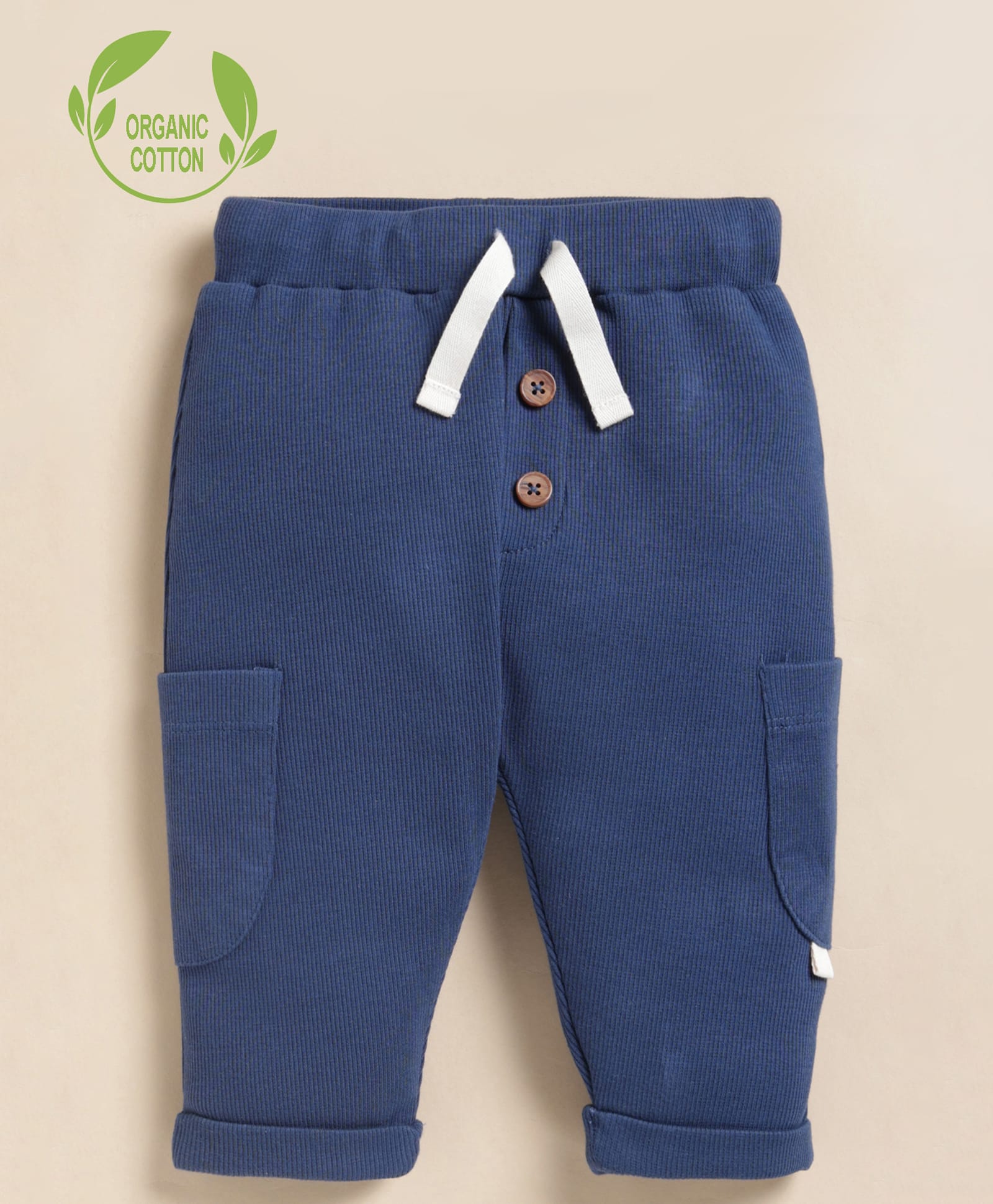 Cot & Candy Organic Cotton Knit Solid Pant - Navy Blue-picture-29