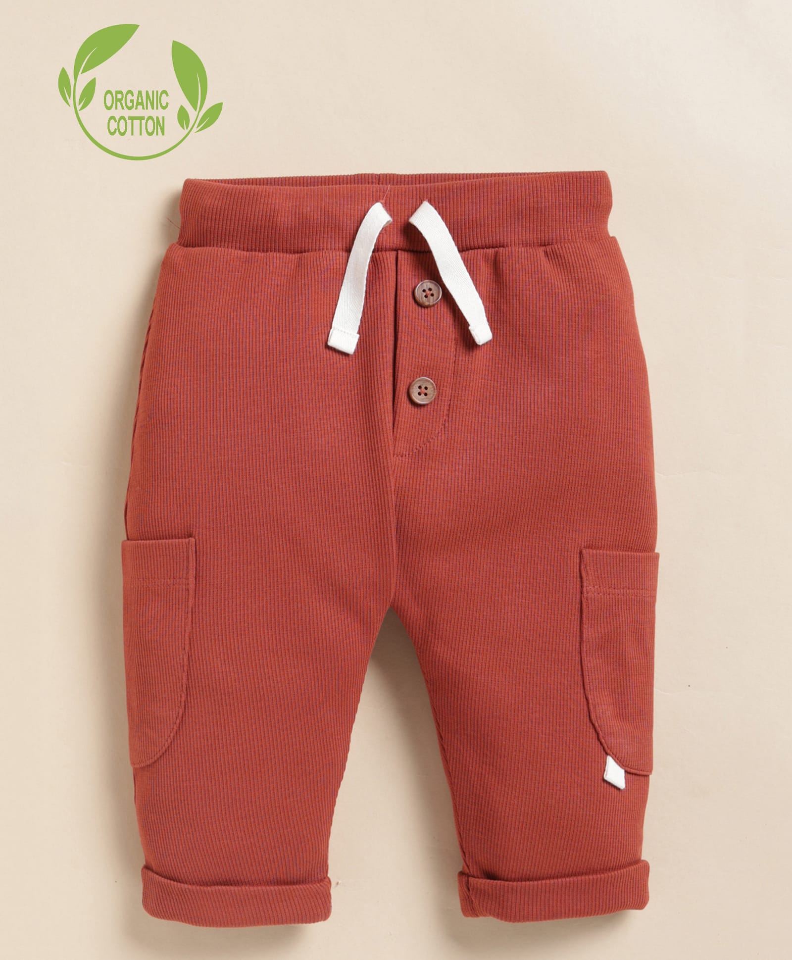Cot & Candy Organic Cotton Knit Solid Pant - Red-image-20