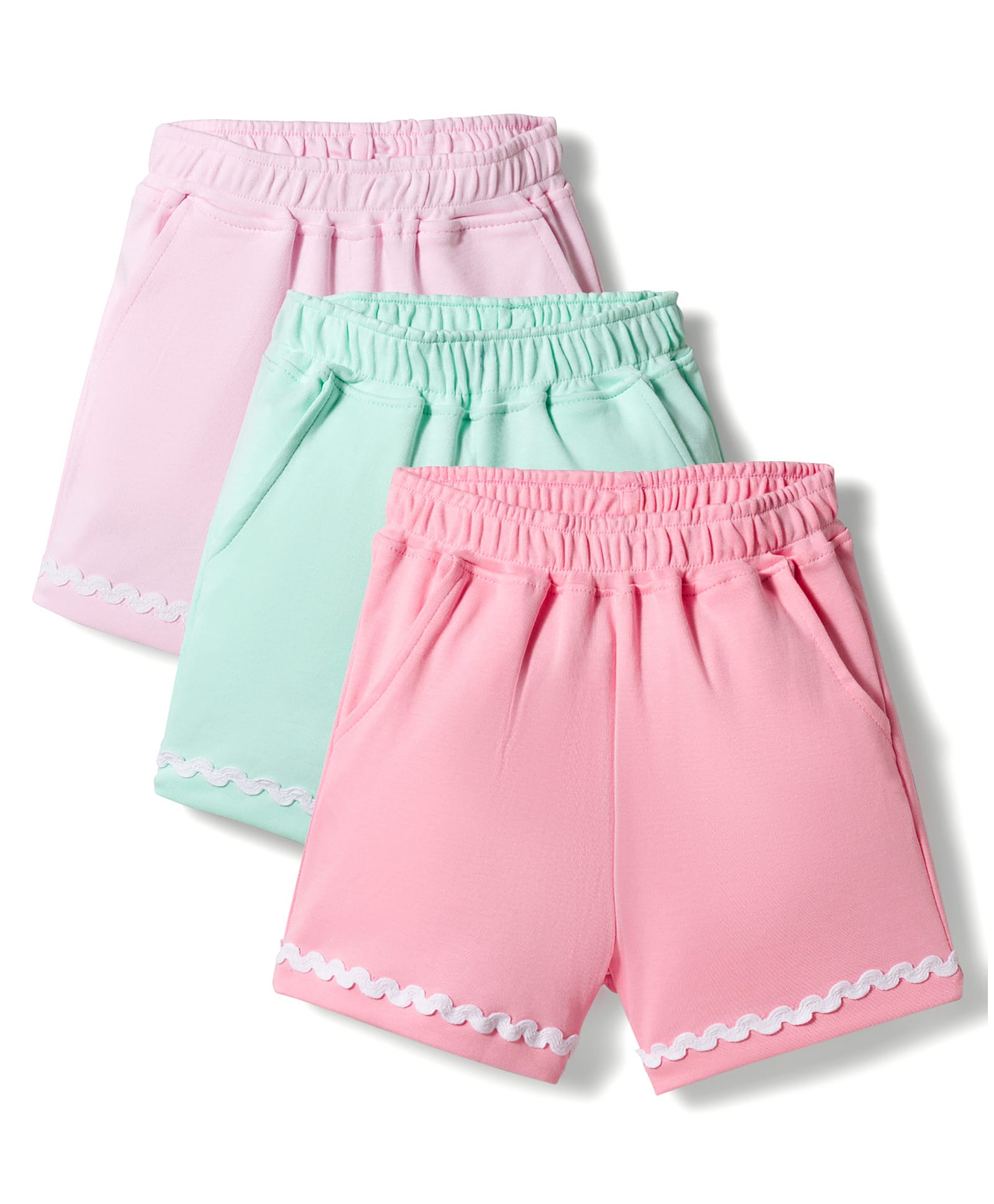 Bonfino 100% Cotton Knit Shorts with Ricrac Lace Detailing Pack of 3 - Multicolor-image-19