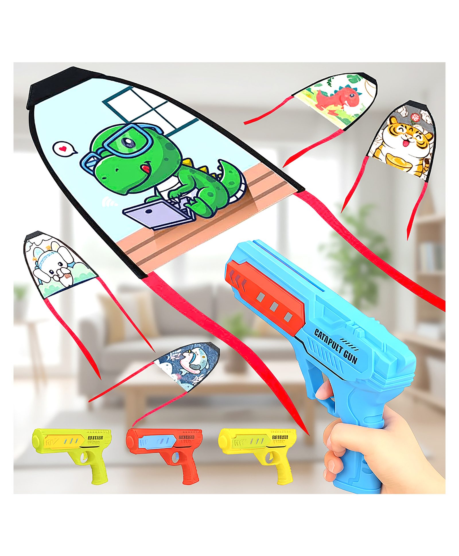 VGRASSP Catapult Flying Kite Launcher Toy For Kids With 1 Gliding Kite - Indoor And Outdoor Shooter Toy Gift For Kids - Color And Design May Vary-image-38