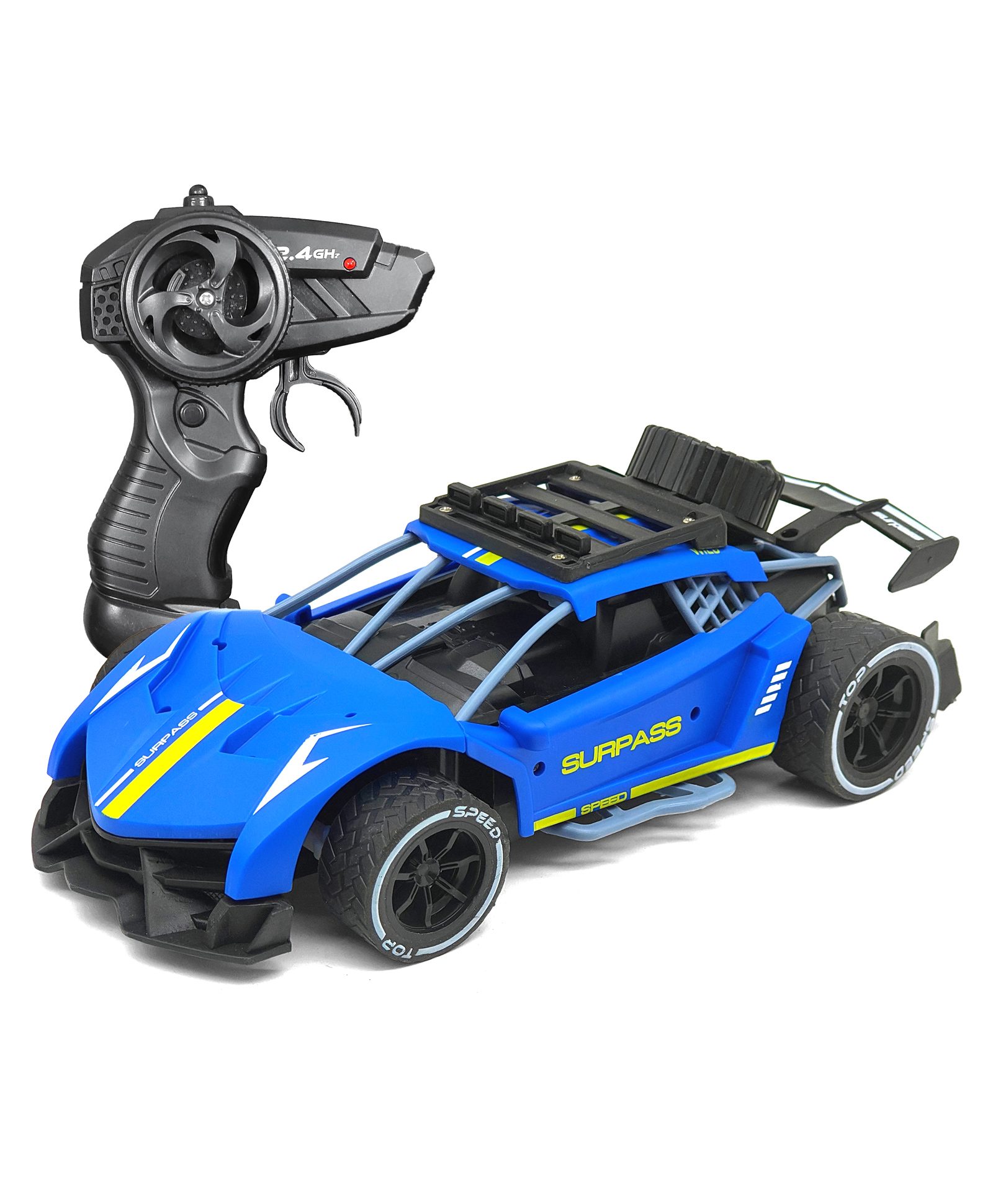 VGRASSP 1:16 Scale Rechargeable Racing Car Toy For Kids With 2.4 GHz Long Range Remote Control Joystick RC Sports Vehicle - Blue-picture-26