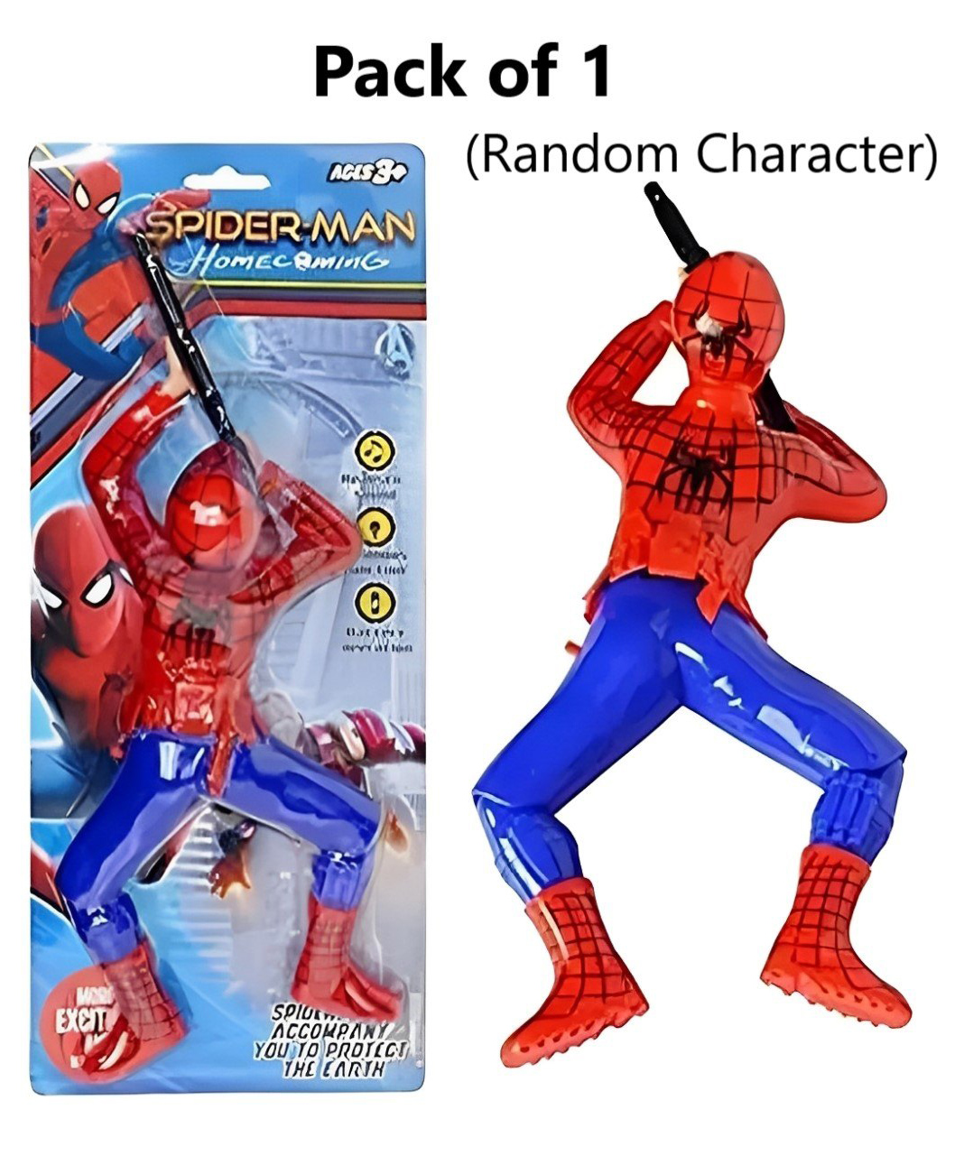 ADKD Crawling Superhero Kids Action Figure Moving Toy With Light and Sound - (Color And Design May Vary)