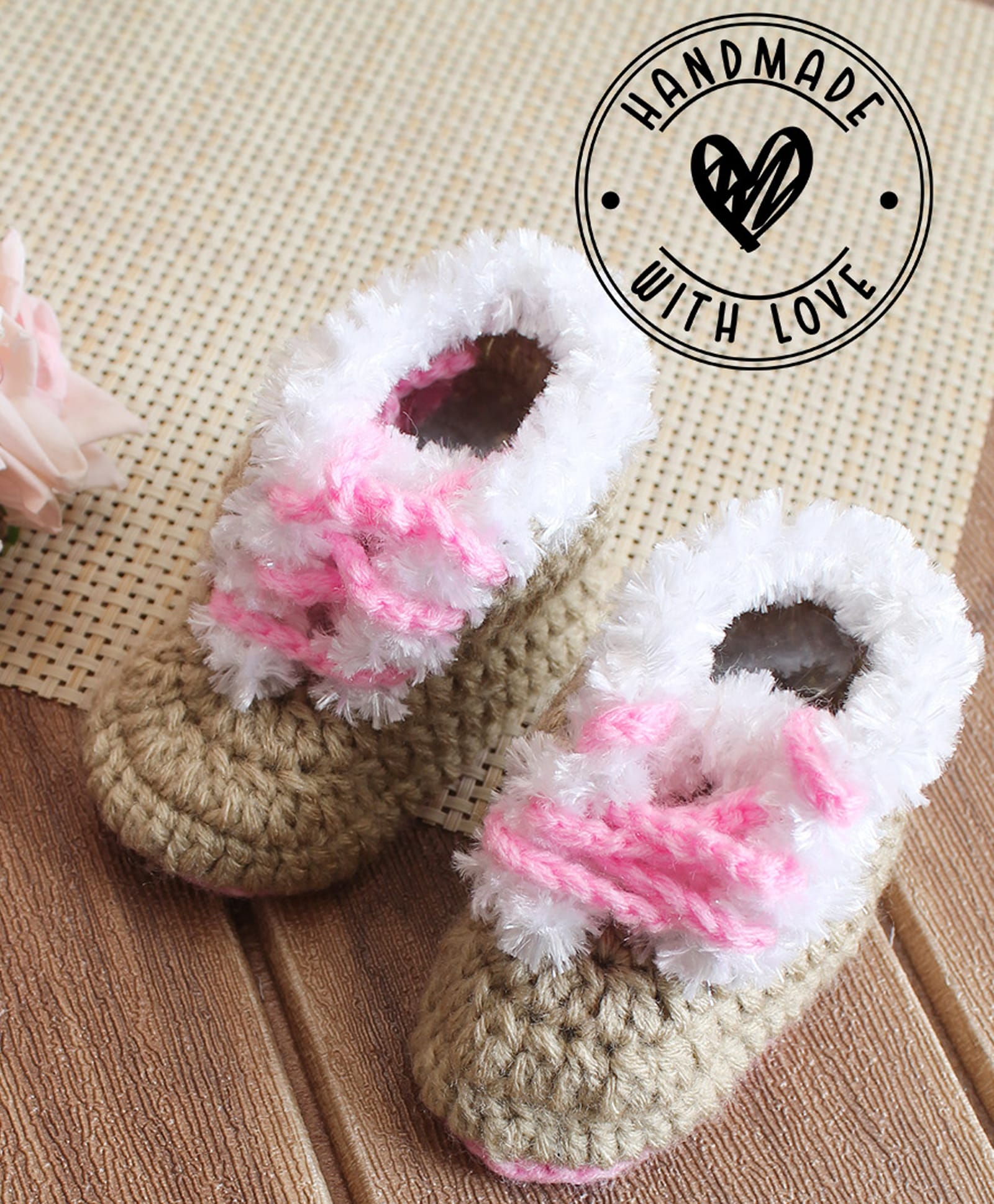 Woonie Knit Fur Detailed Booties - Beige-image-40