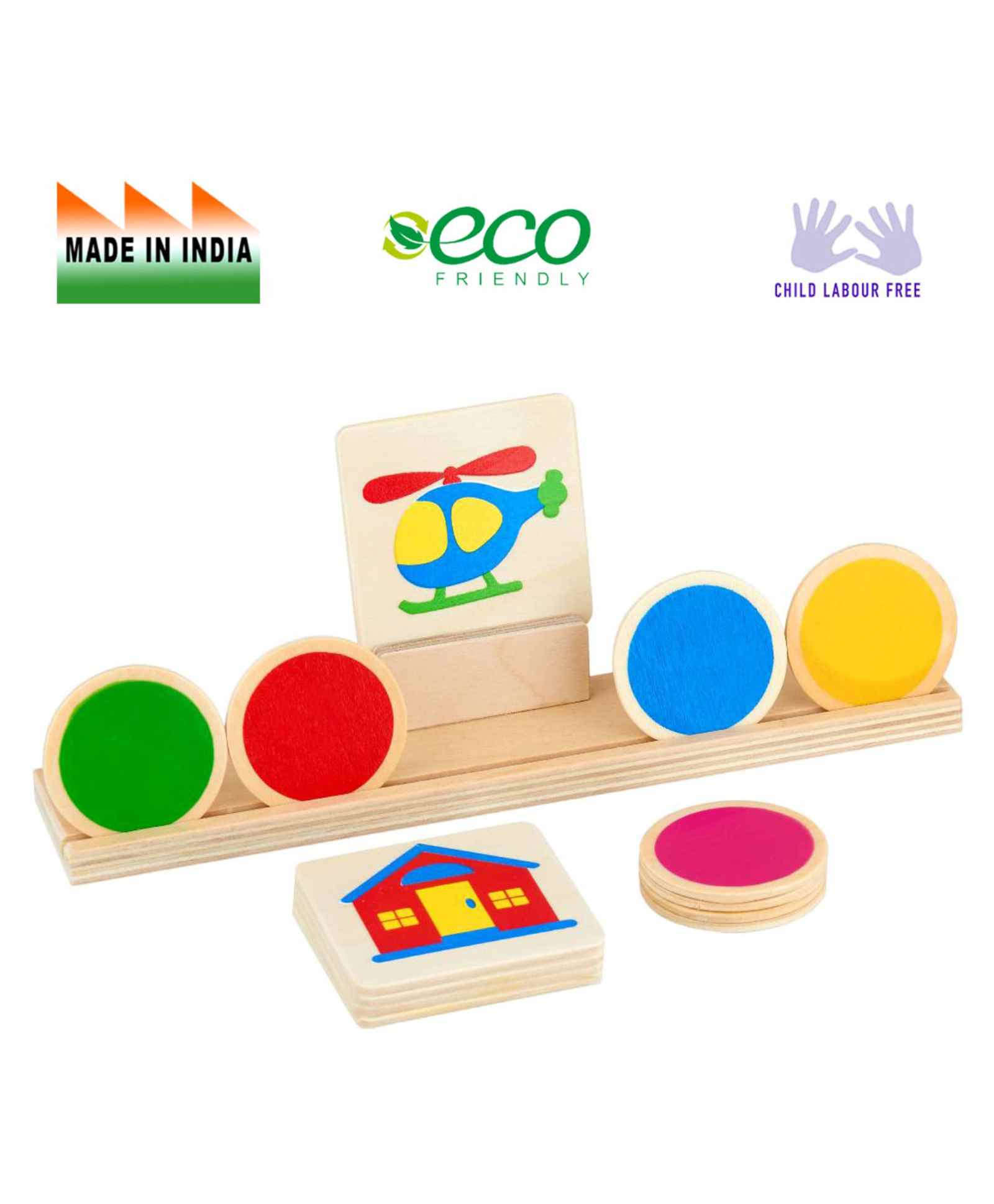 wooden colour sorting toys