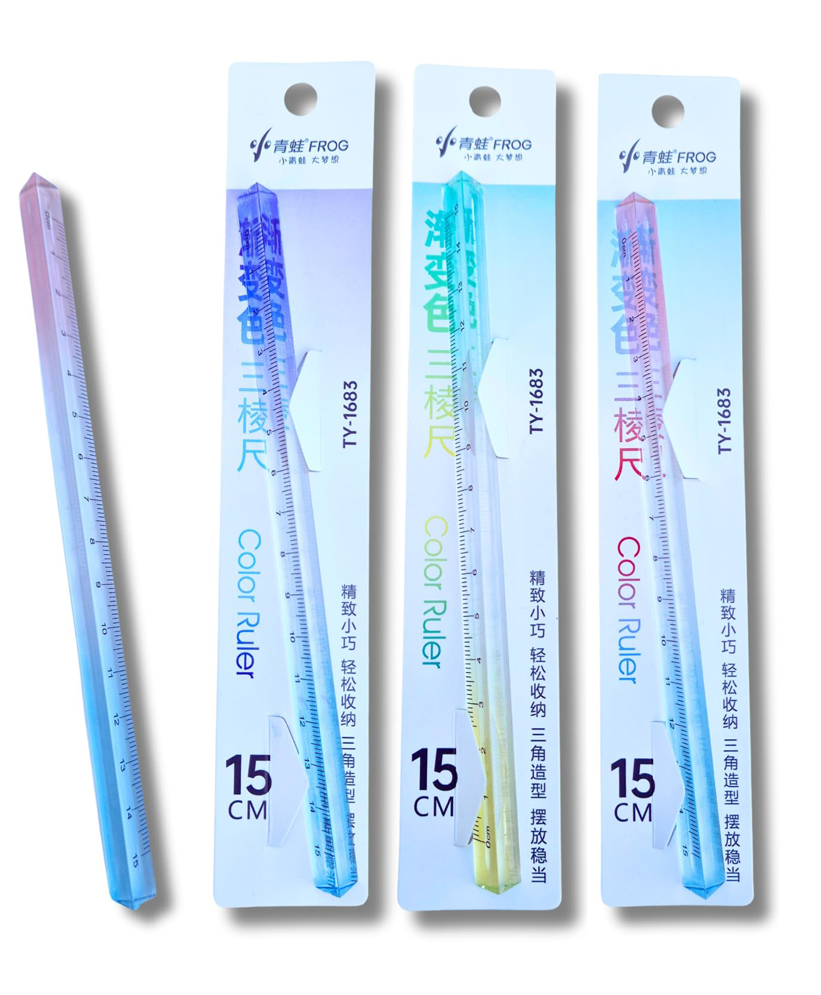 New Pinch 15cm Triangle Shape Scale (Pack of 3) - Fun Plastic Triangular Ruler for Precise Measurements, Birthday Return Gifts, Party Favors, and Kids Stationery - Blue-image-34
