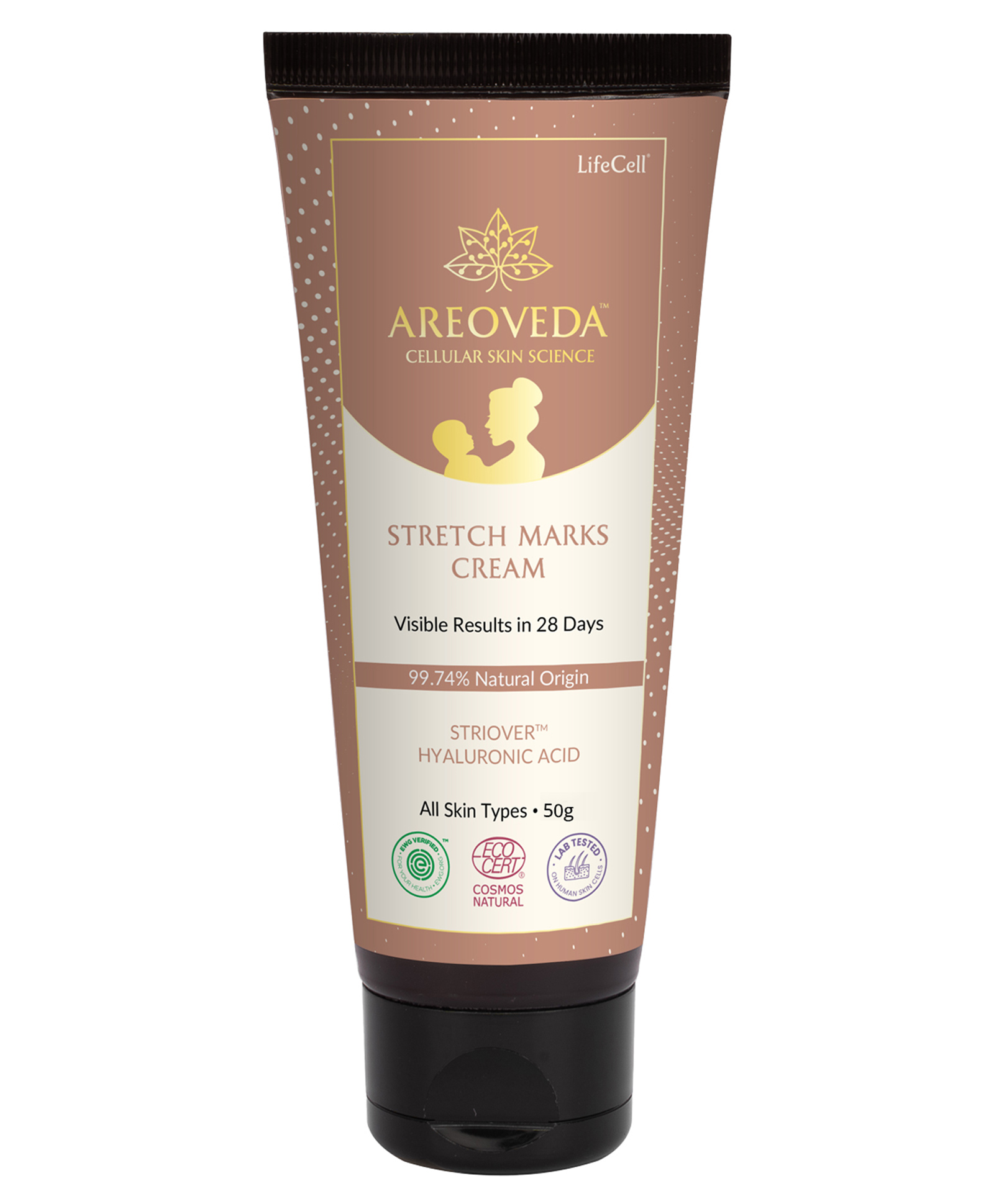 Areoveda Stretch Marks Cream with Striover, Visibly Reduces Stretch Marks in 28 Days (50 g)