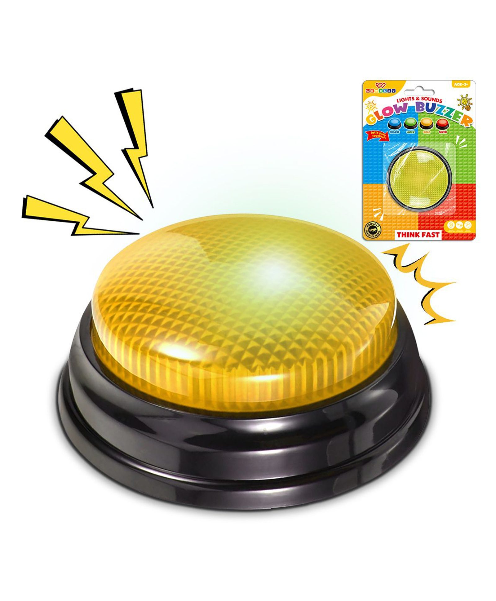 Wembley Toys Quick Response Answer Buzzers with Light & Sound - Yellow-image-11