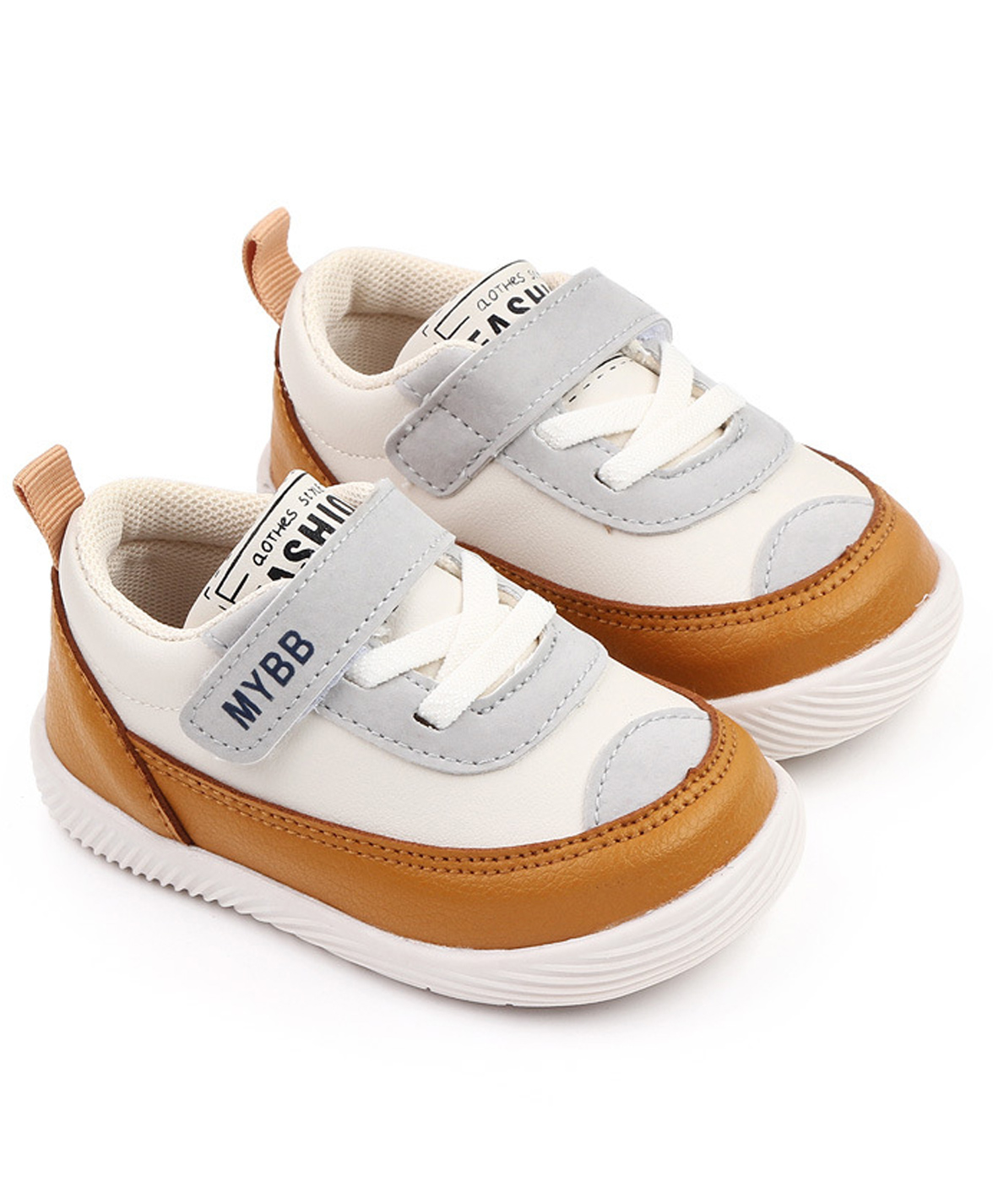 KIDLINGSS Colour Blocked Typography Printed Velcro Closure Shoes - White & Yellow-picture-22