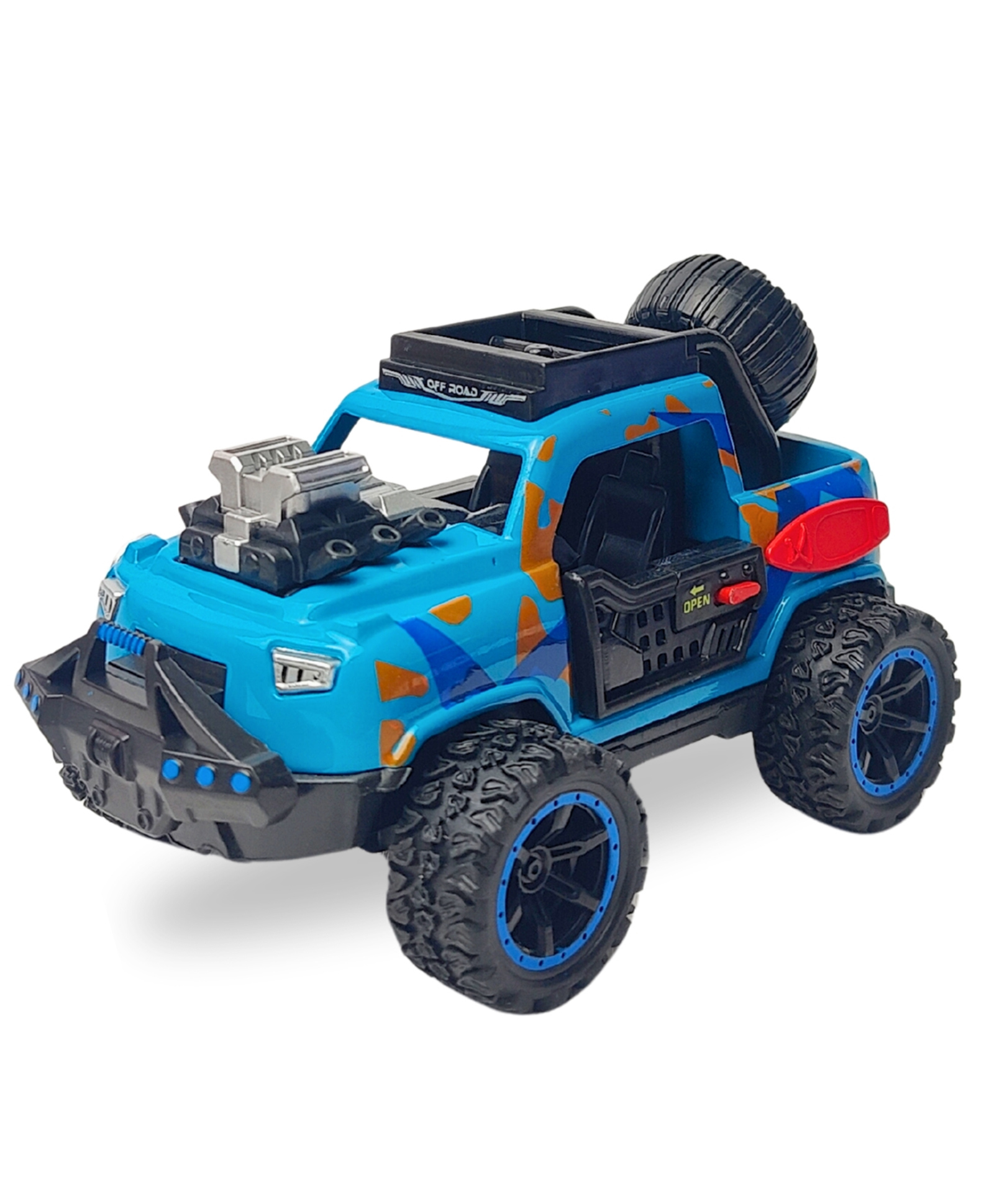 Tak Tak Toys 1:32 Die-Cast Off-Road Monster Car Toy Vehicle with Light & Sound, Pull Back Action Car With Metal Body- Blue-image-19