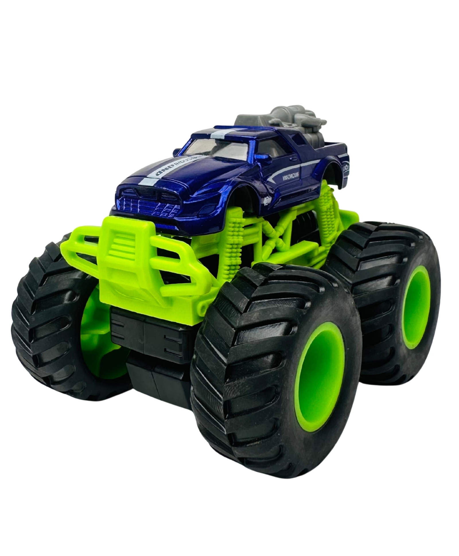 Tak Tak Toys 1:64 Die-Cast Turbo Truck Toy Monster Truck with Big Wheels & Metal Body - Purple & Green-picture-14