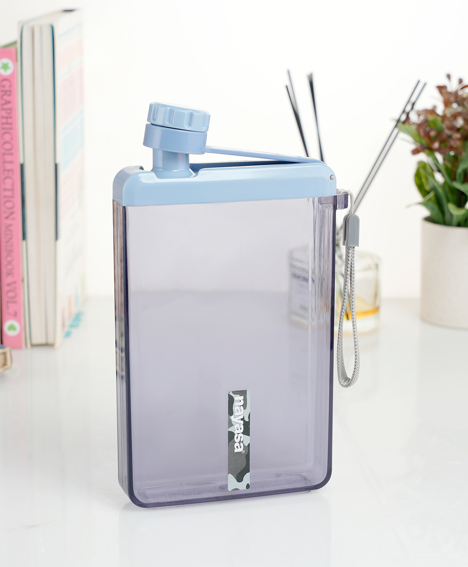 Nayasa Zelda 450 ml Bpa Free Leakproof Slim Notebook Bottle, Blue-image-44