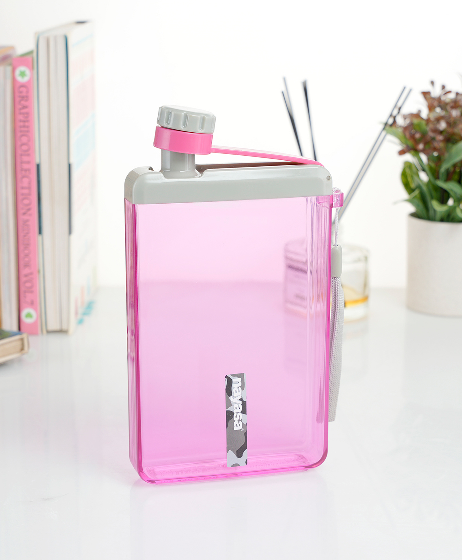 Nayasa Zelda 450ml Bpa Free Leakproof Slim Notebook Bottle, Pink-image-10