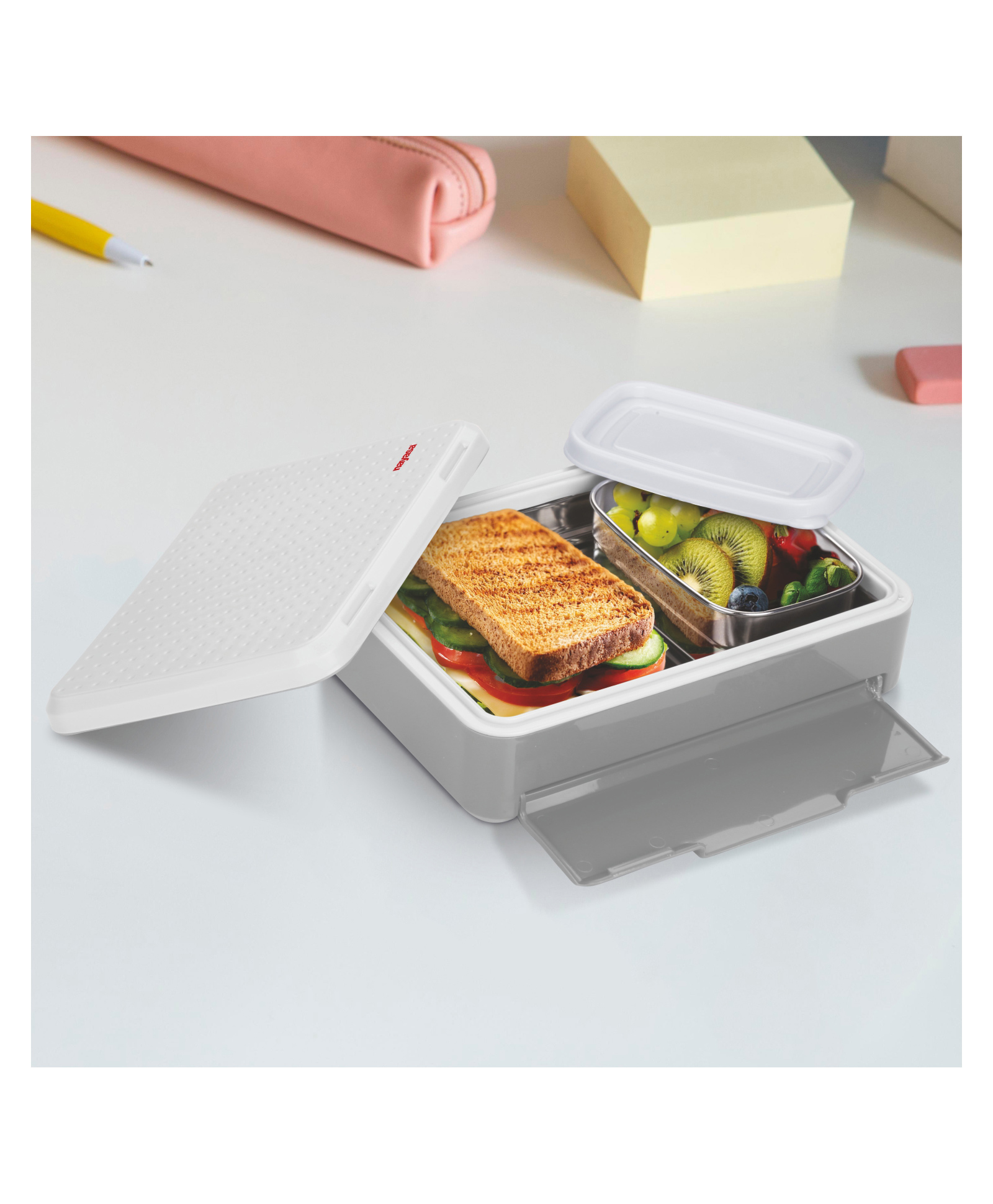 Nayasa Luna 500 mlStainless Steel Insulated Lunch Box Compact Leakproof, Grey-picture-26