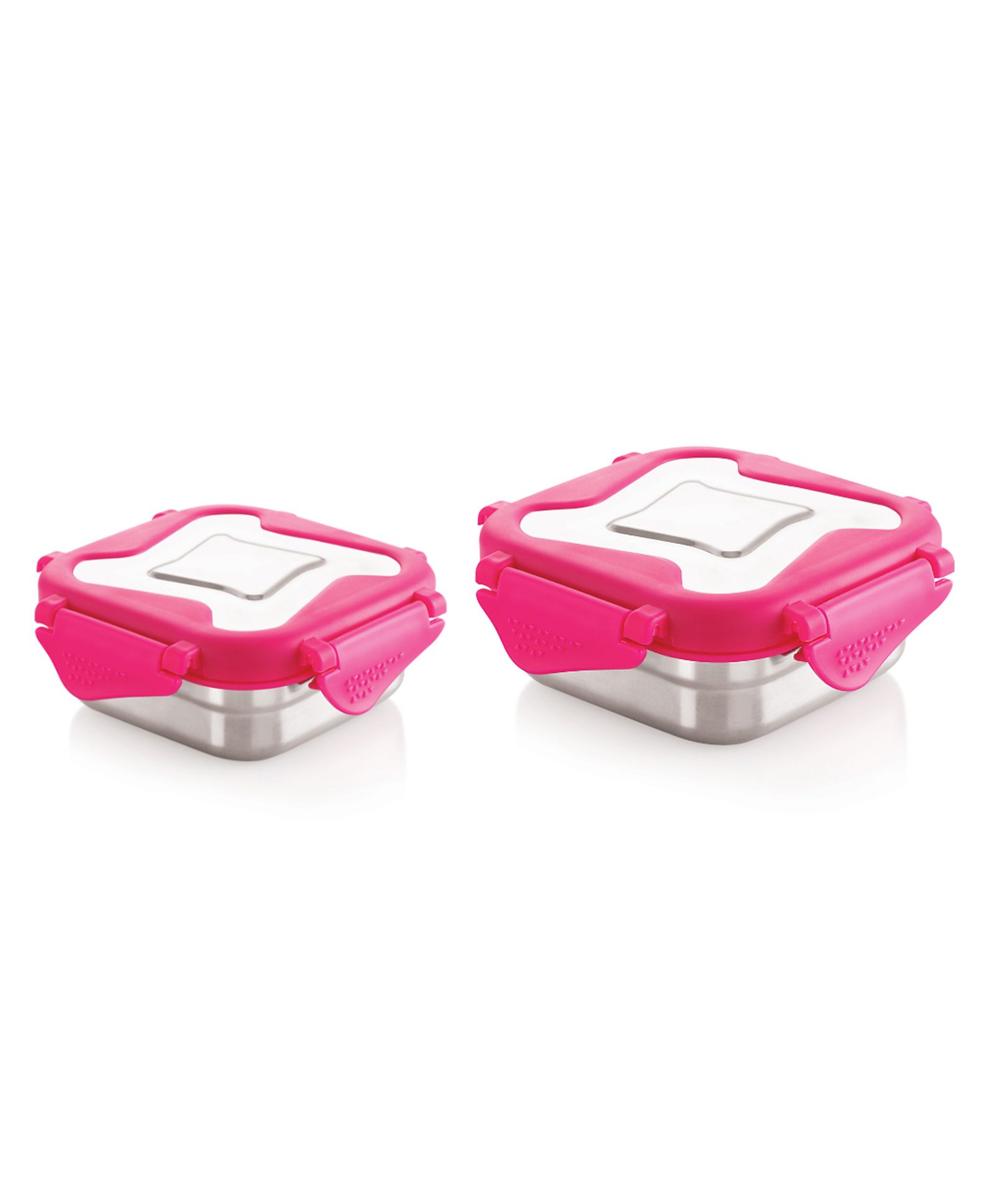 Steellock Smart Set of 2 Stainless Steel Tiffin Lunch Box For Kids and Adults | Airtight & Leakproof | Square Tiffin Box For School & Office With Steel Lid | Pink 250 ml & 360 ml-image-12