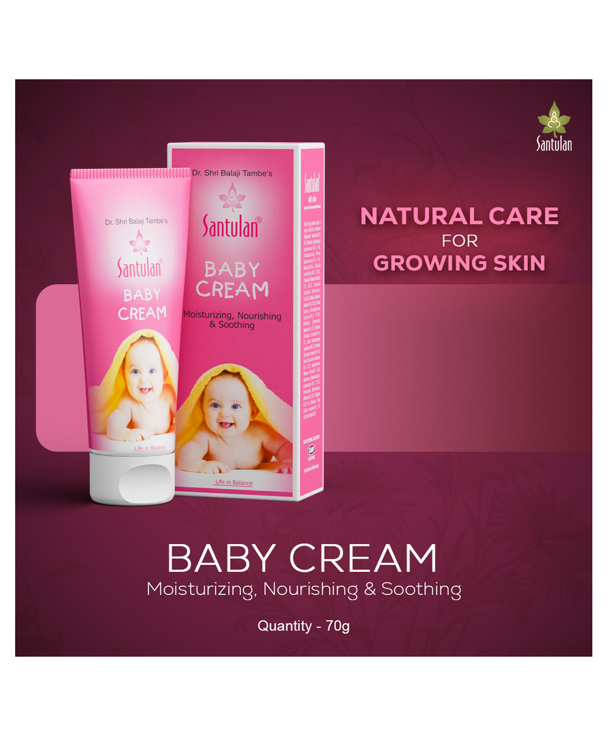 Santulan Baby Cream Natural Care For Growing Skin - 70 g-image-34