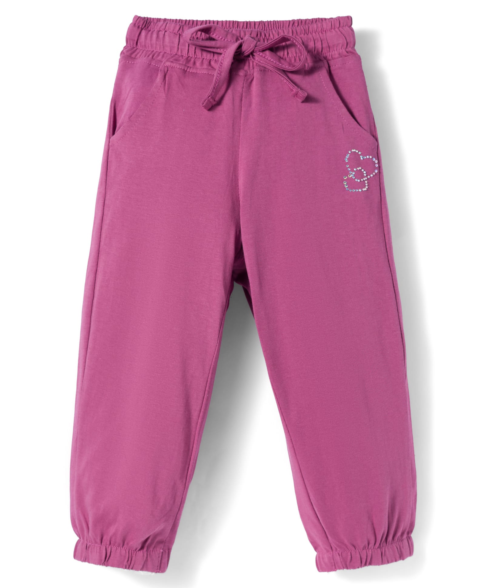 Olio Kids Knitted Full Length Lounge Pant With Text Print - Purple-image-19