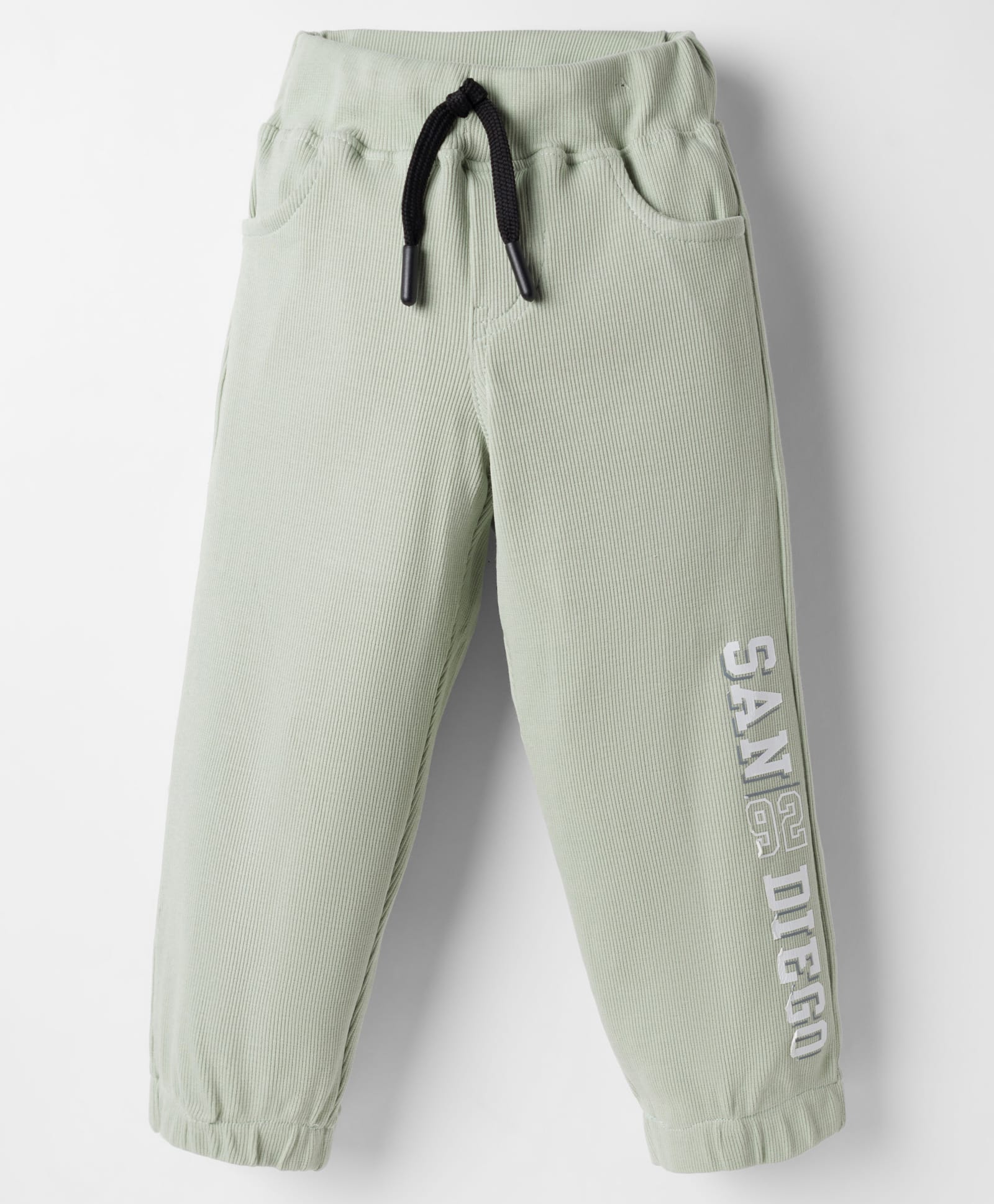 Olio Kids Knitted Full Length Lounge Pant With Text Print - Olive Green-picture-46